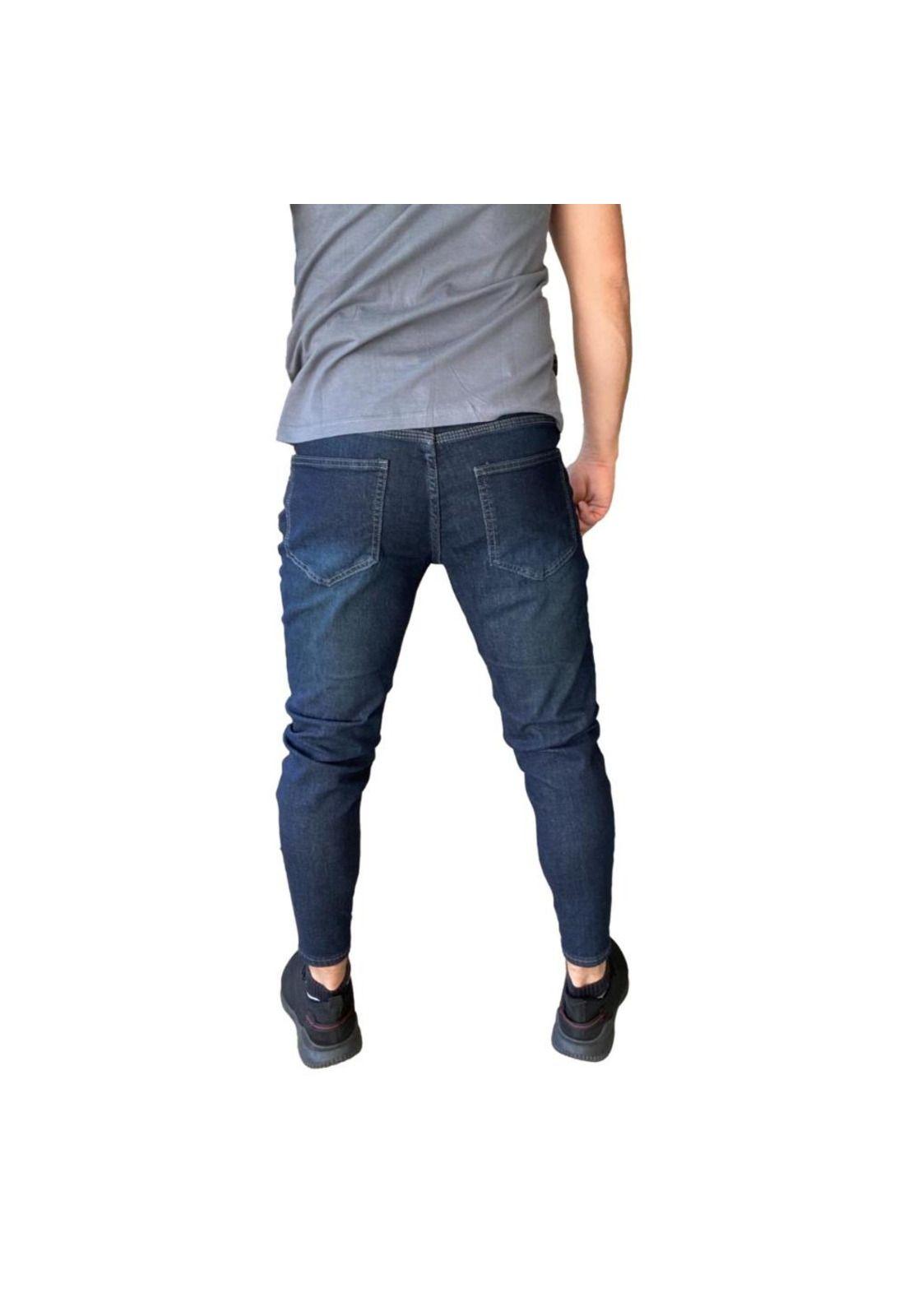 Jeans Destroyed Super Slim Ankle Azul Marino-6