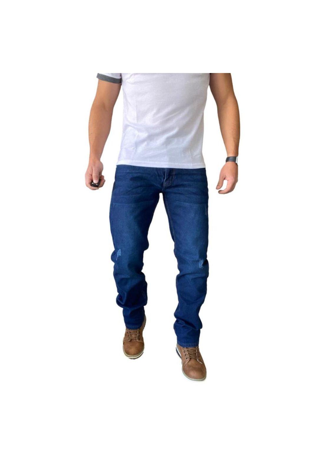 Pantalón Jeans Straight Fit Azul Oscuro-0