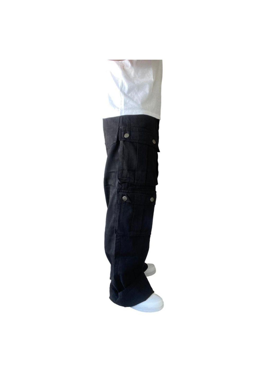 Jeans Diábolo Cargo Ancho Wide Leg Hombre-3