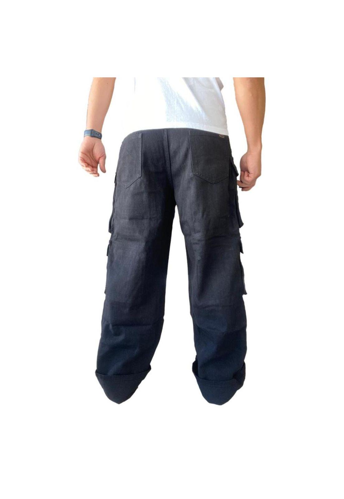 Jeans Diábolo Cargo Ancho Wide Leg Hombre-4