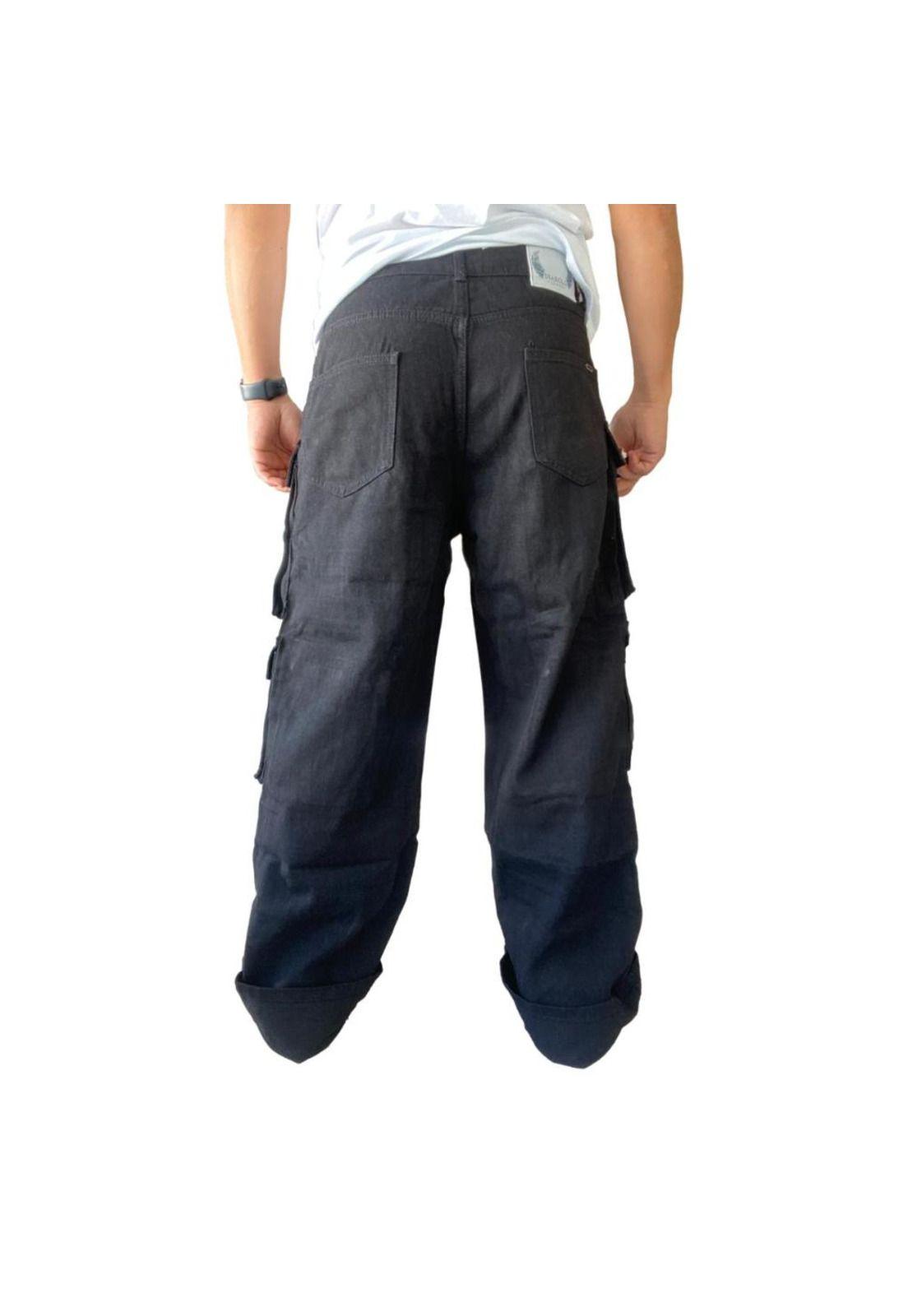 Jeans Diábolo Cargo Ancho Wide Leg Hombre-5