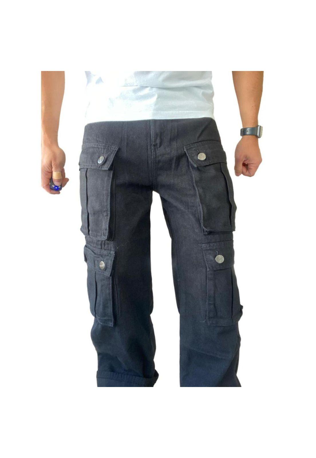 Jeans Diábolo Cargo Ancho Wide Leg Hombre-6