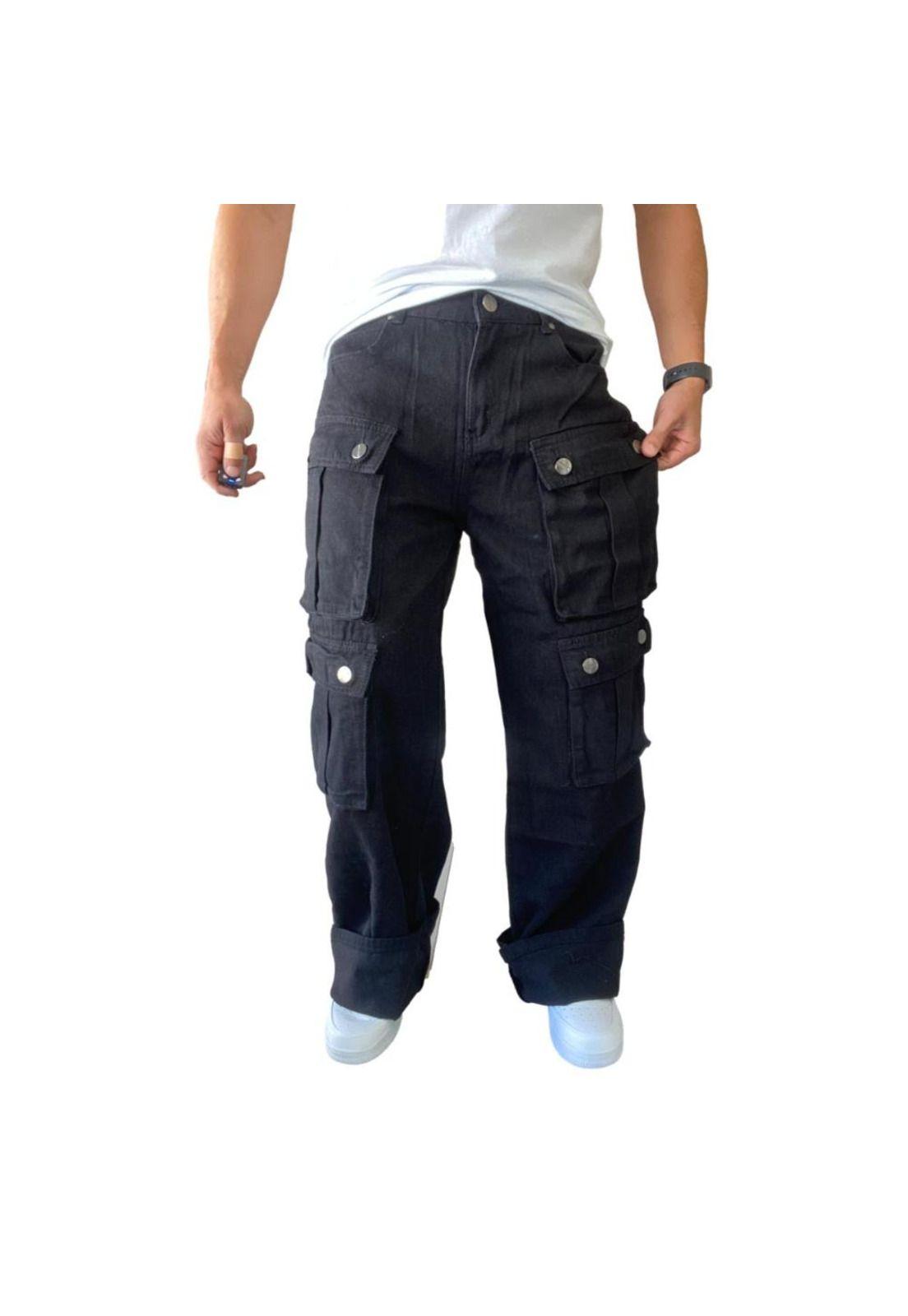 Jeans Diábolo Cargo Ancho Wide Leg Hombre-7