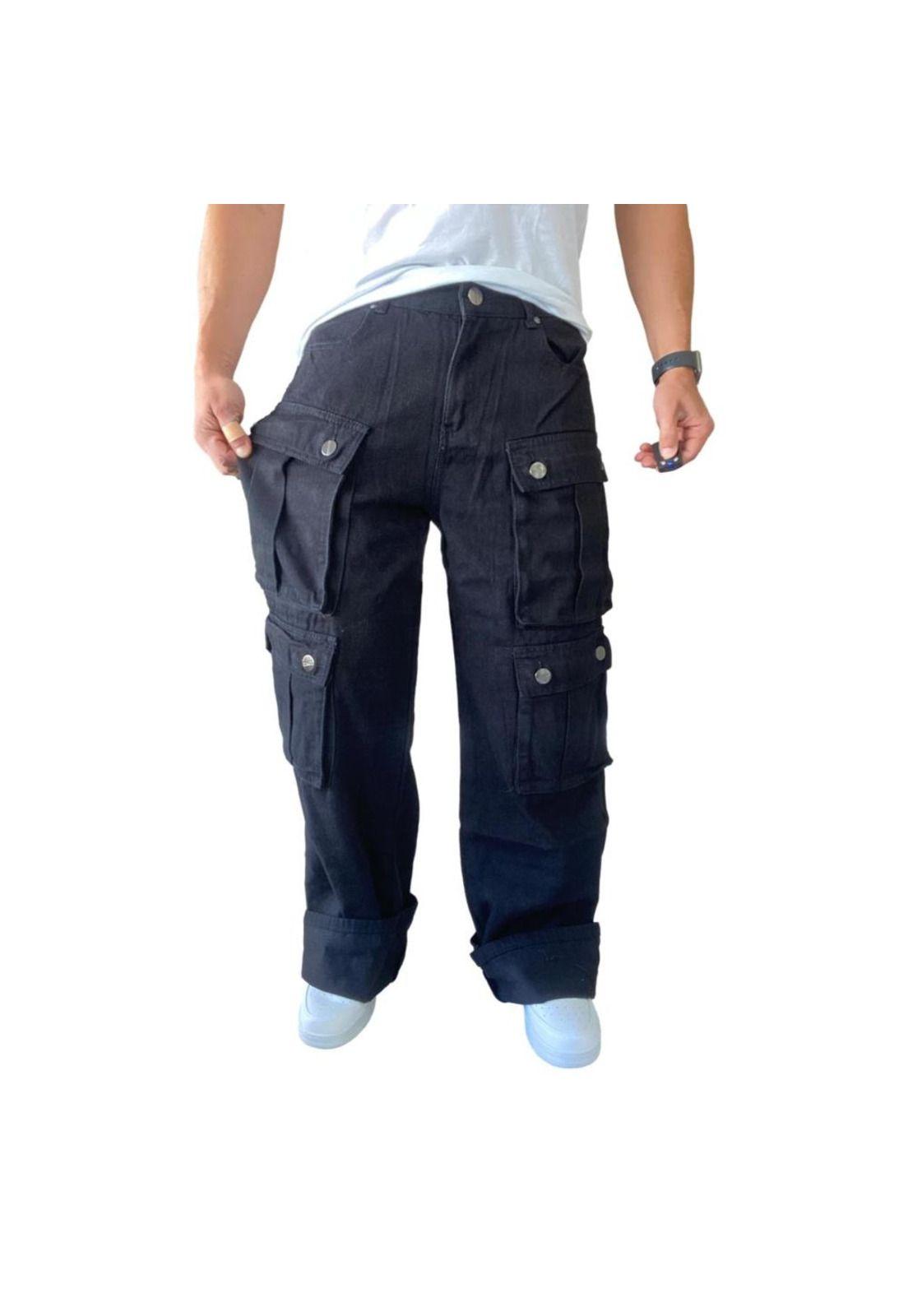 Jeans Diábolo Cargo Ancho Wide Leg Hombre-8