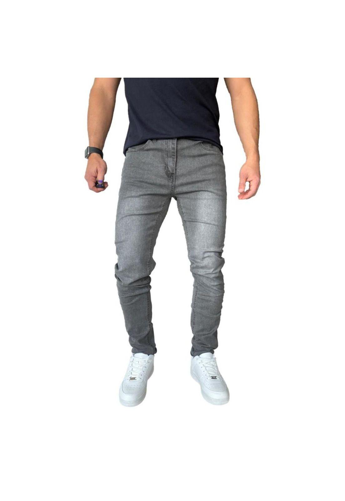 Jeans Elasticados Slim Fit Gris focalizado Semipitillos-4