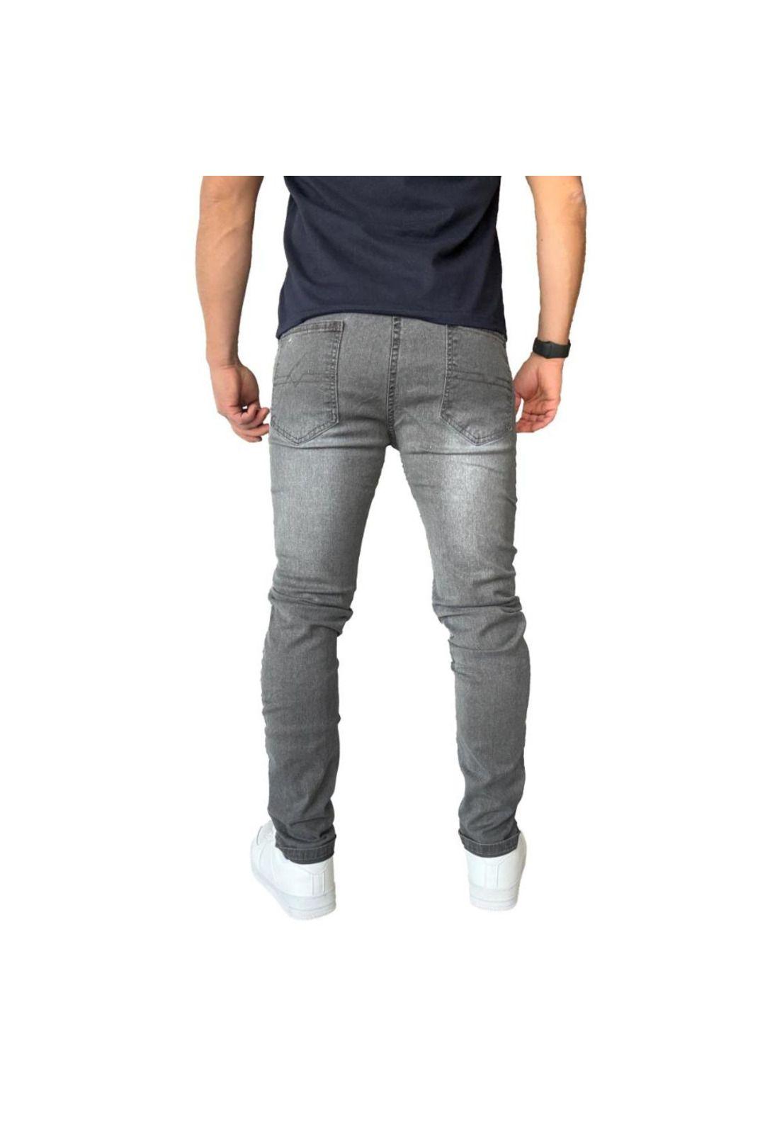 Jeans Elasticados Slim Fit Gris focalizado Semipitillos-6