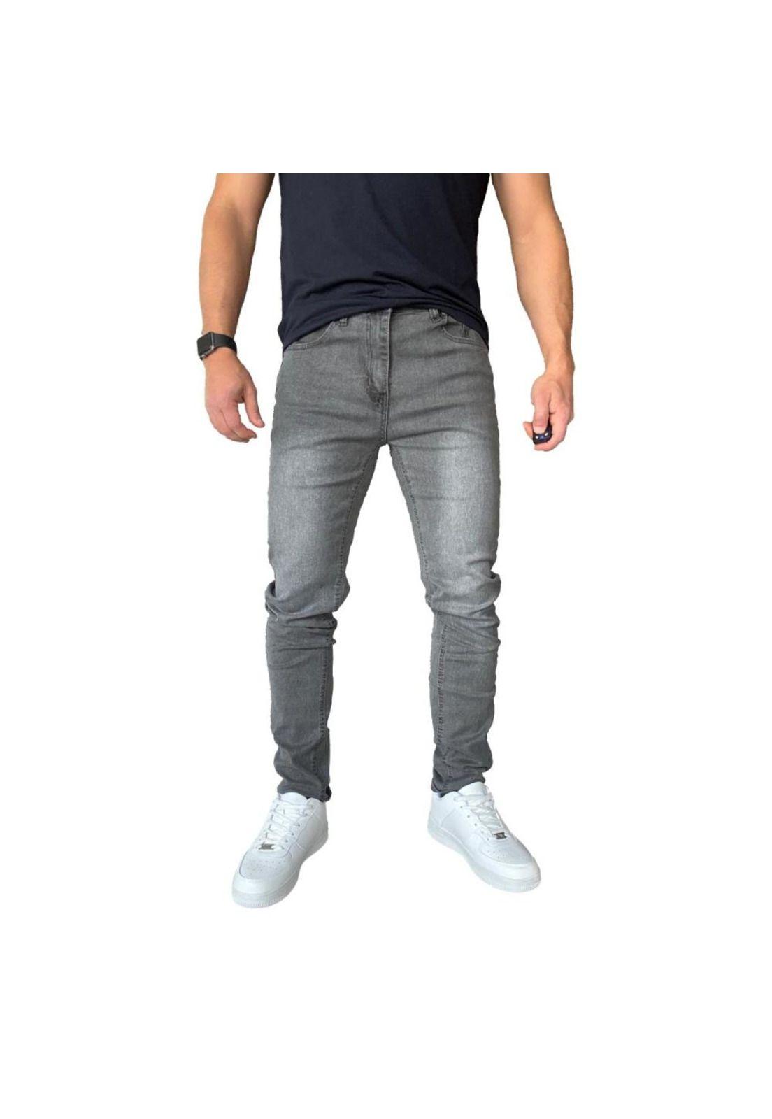 Jeans Elasticados Slim Fit Gris focalizado Semipitillos-8