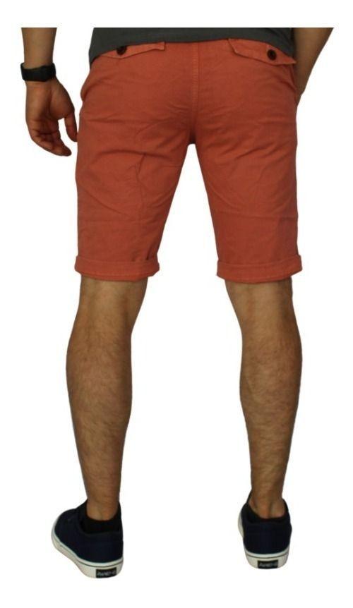 Bermuda Elasticada Slim Fit Rosado-2