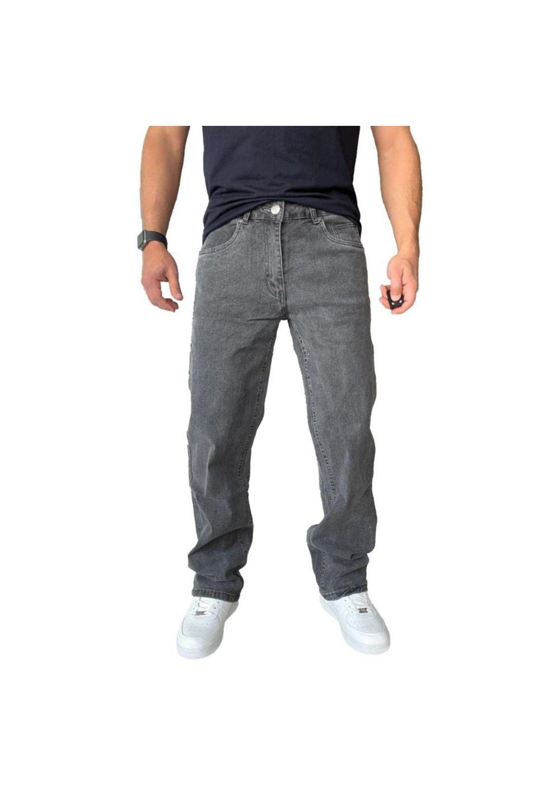 Jeans Elasticados Rectos Straight Fit Gris-2
