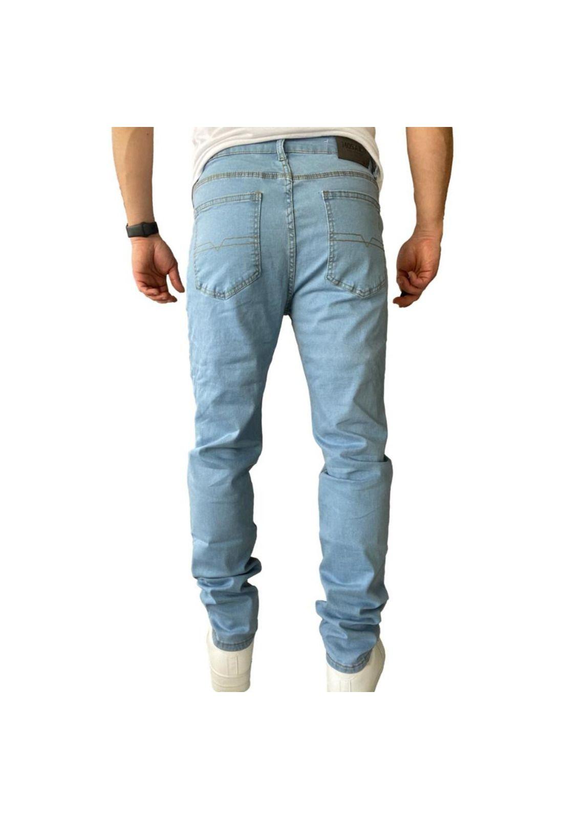 Pantalón Jeans Elasticado Slim Celeste-5