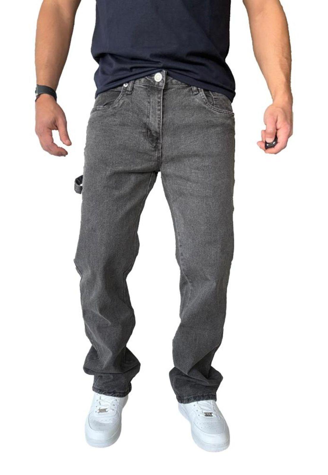Jeans Cargo Elasticado Recto Gris-4