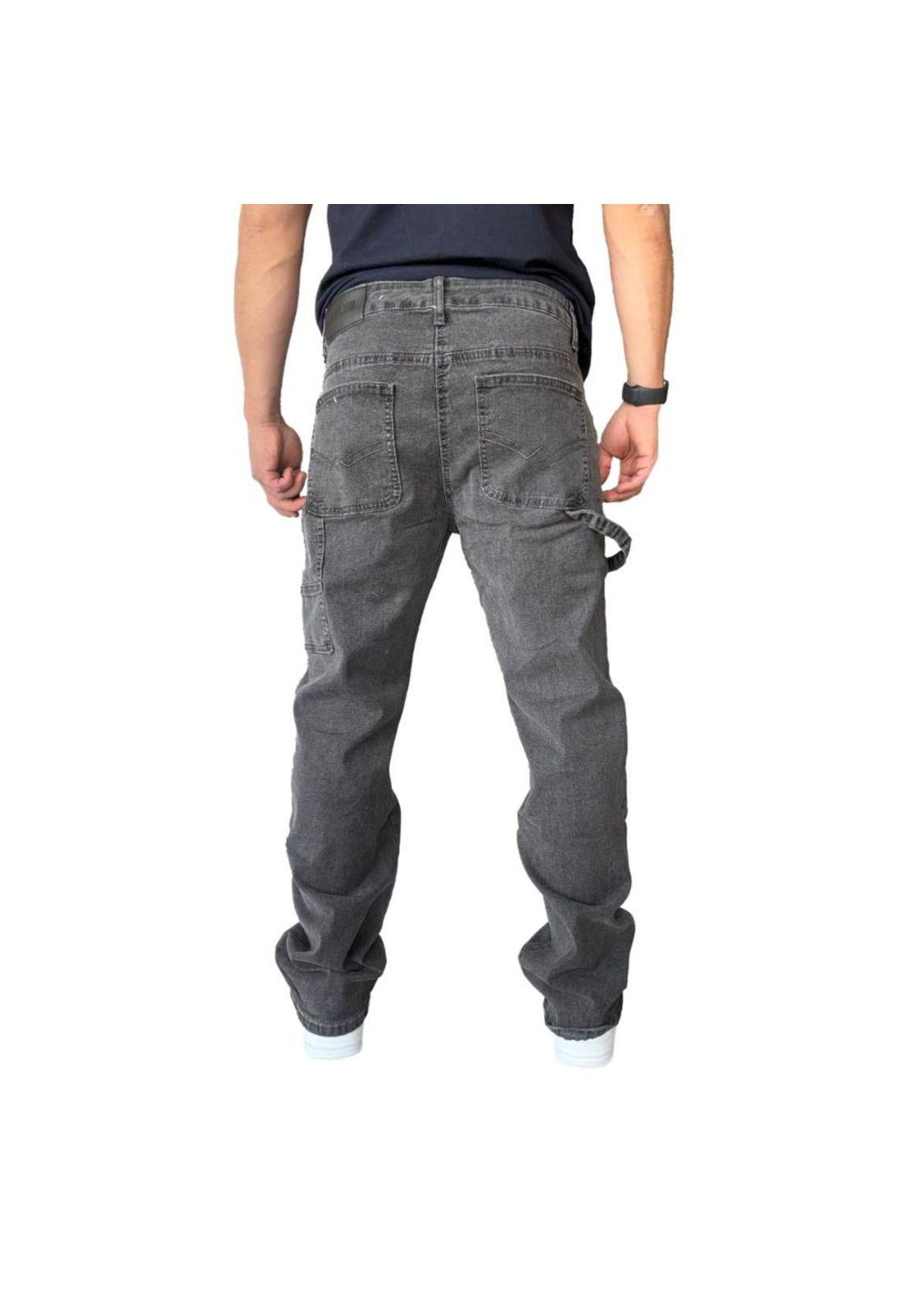 Jeans Cargo Elasticado Recto Gris-8