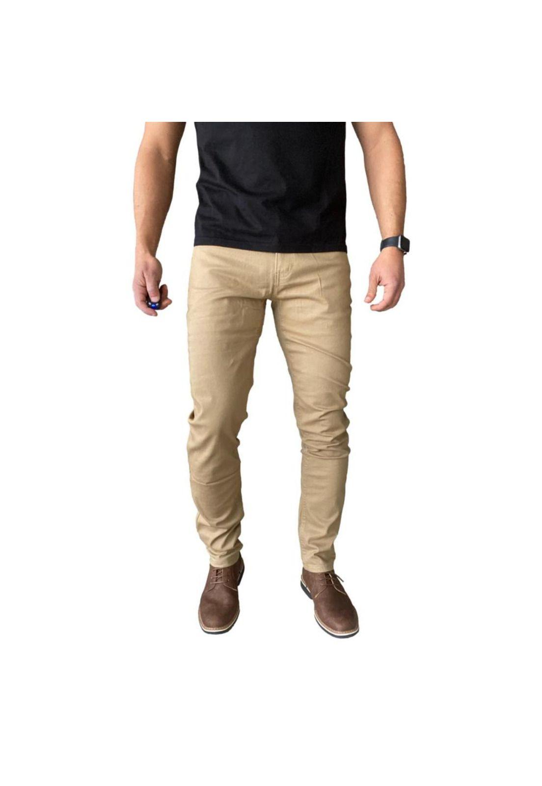 Pantalón Tela Elasticado Slim Fit Colores-0