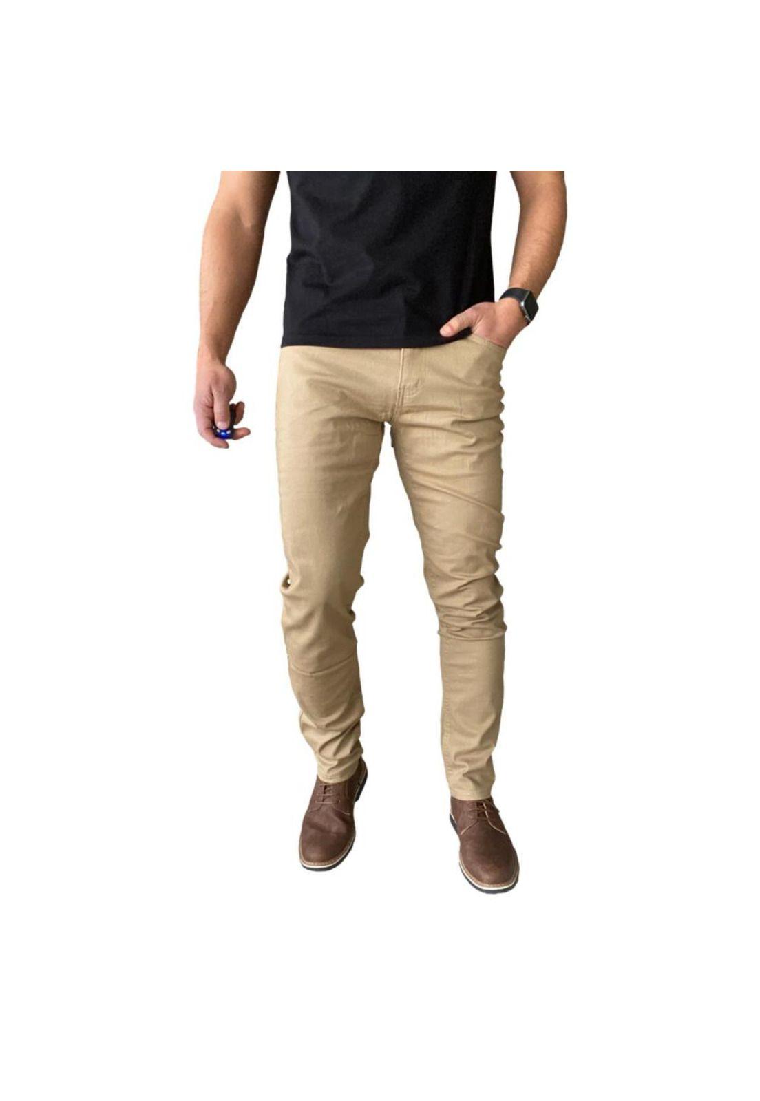 Pantalón Tela Elasticado Slim Fit Colores-1