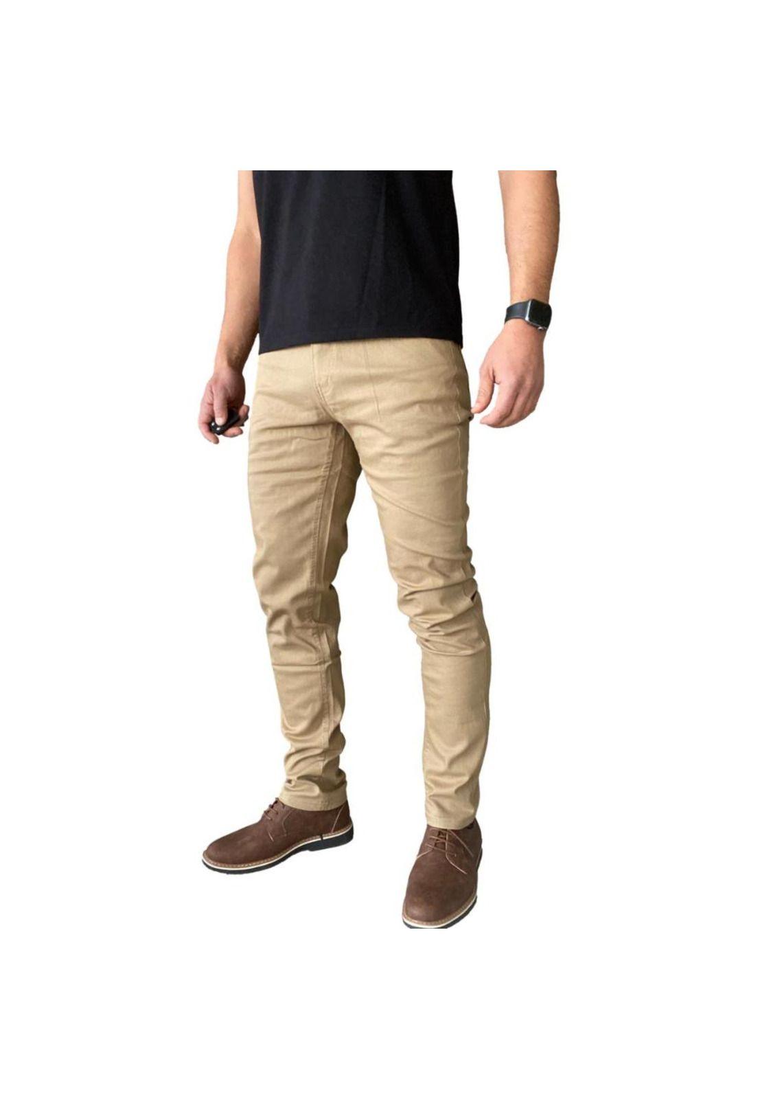 Pantalón Tela Elasticado Slim Fit Colores-2