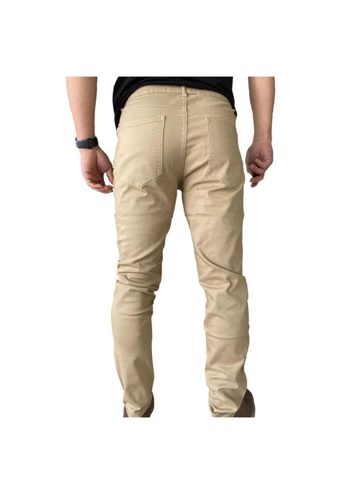 Pantalón Tela Elasticado Slim Fit Colores-4