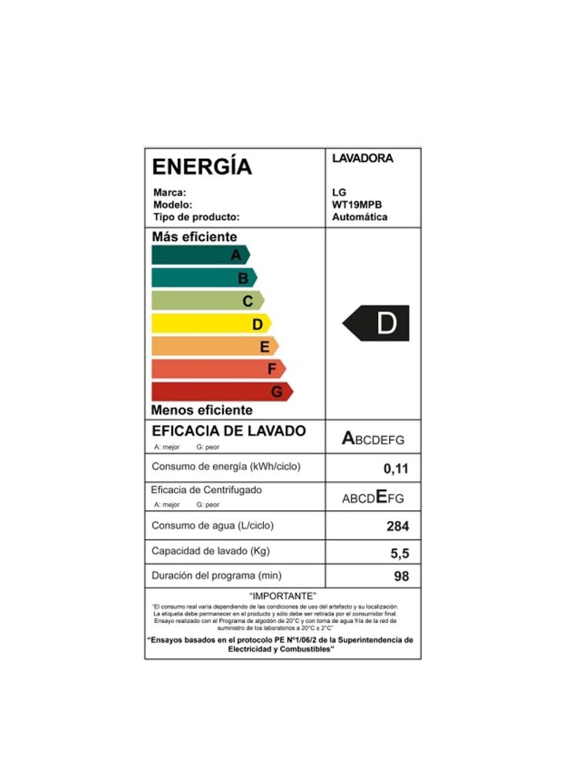 Lavadora Carga Superior LG 19Kg  WT19MPB con Turbo Drum-6