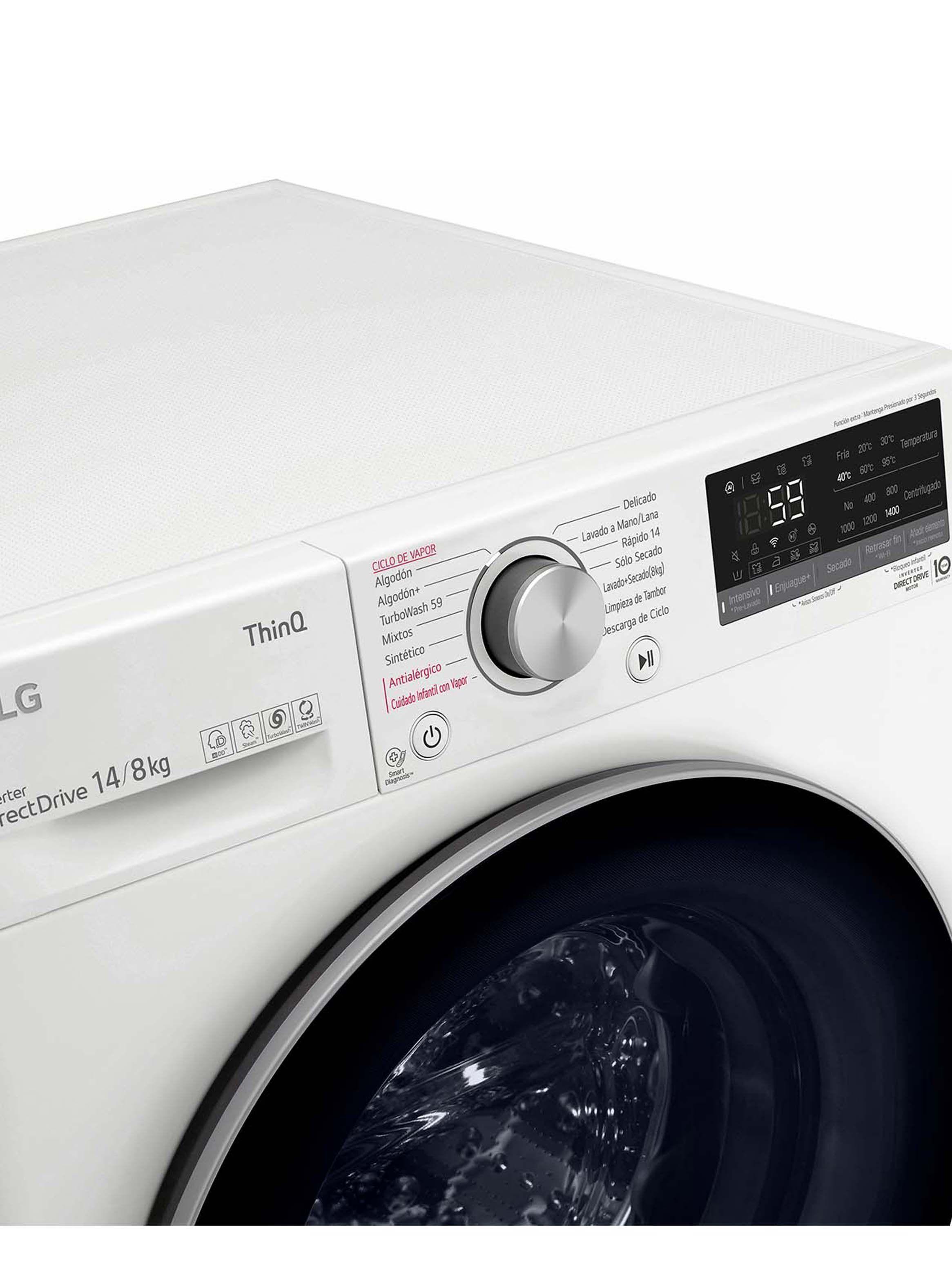 Lavadora Secadora Carga Frontal LG 14/8Kg WD14WVC4S6 con AIDD™ -2