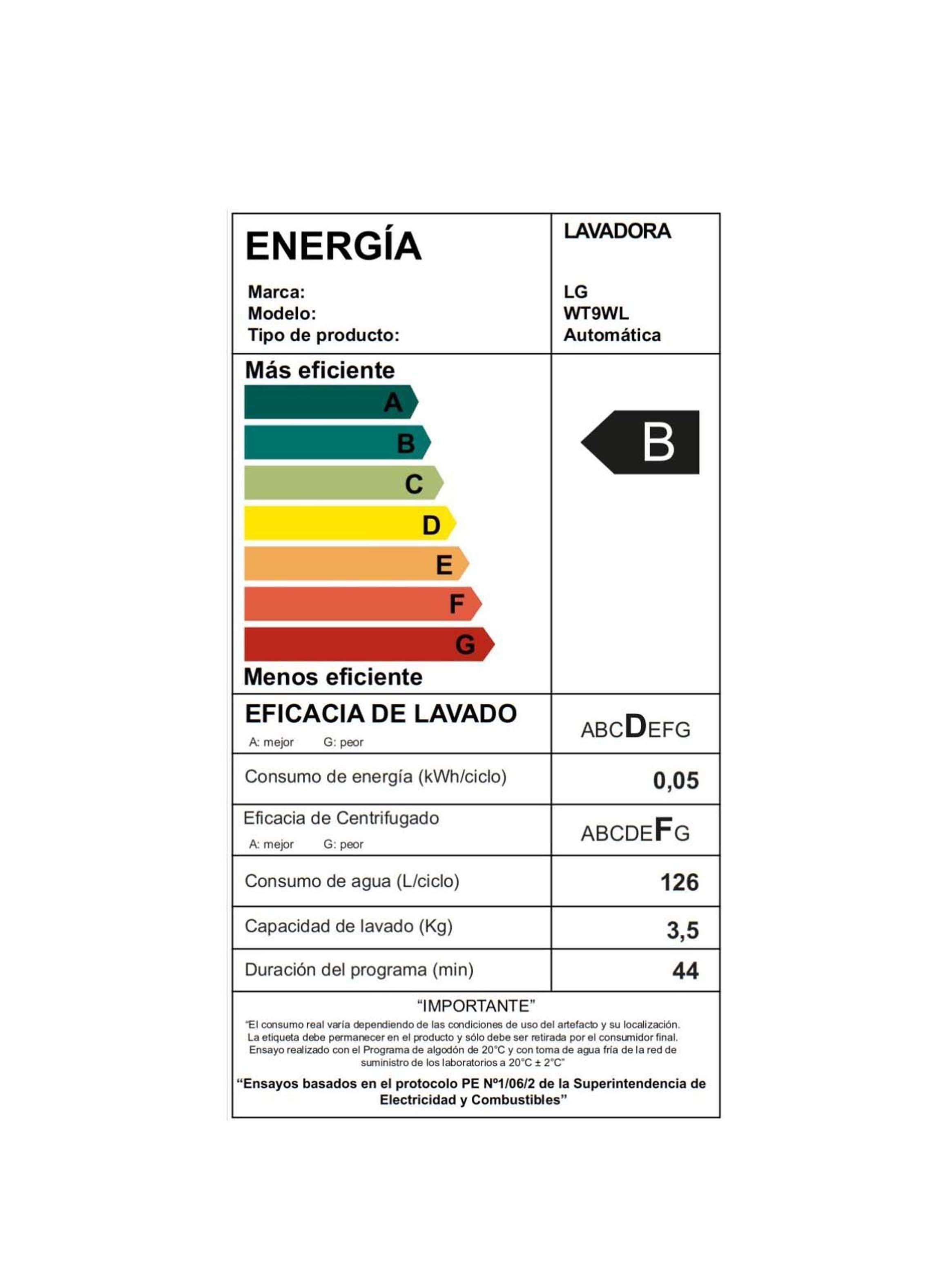 Lavadora Carga Superior LG 9Kg WT9WL con Lavado Rápido-6