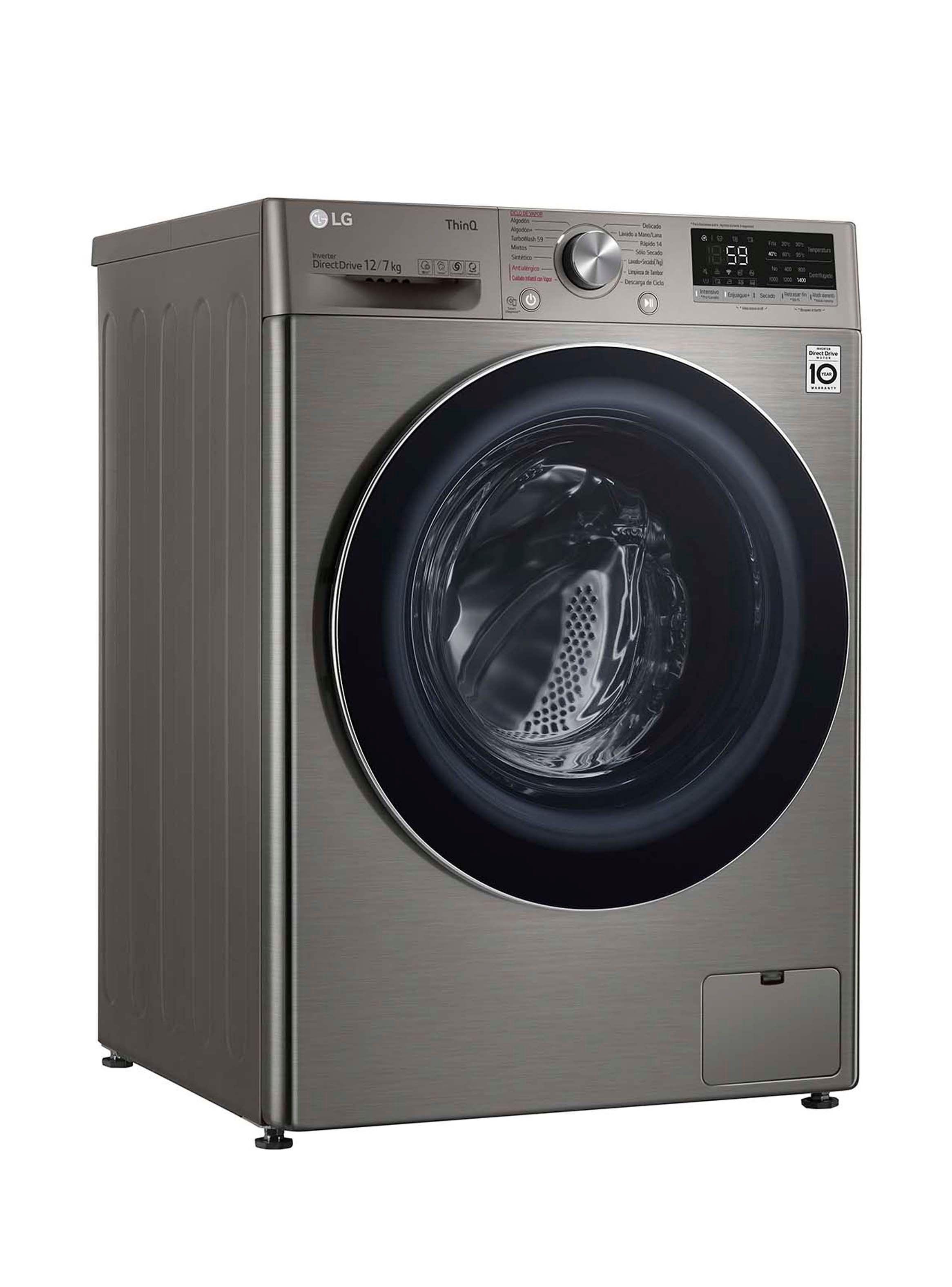 Lavadora Secadora Carga Frontal LG 12/7Kg WD12VVC4S6C con Tecnología Steam+, AIDD, ThinQ-6