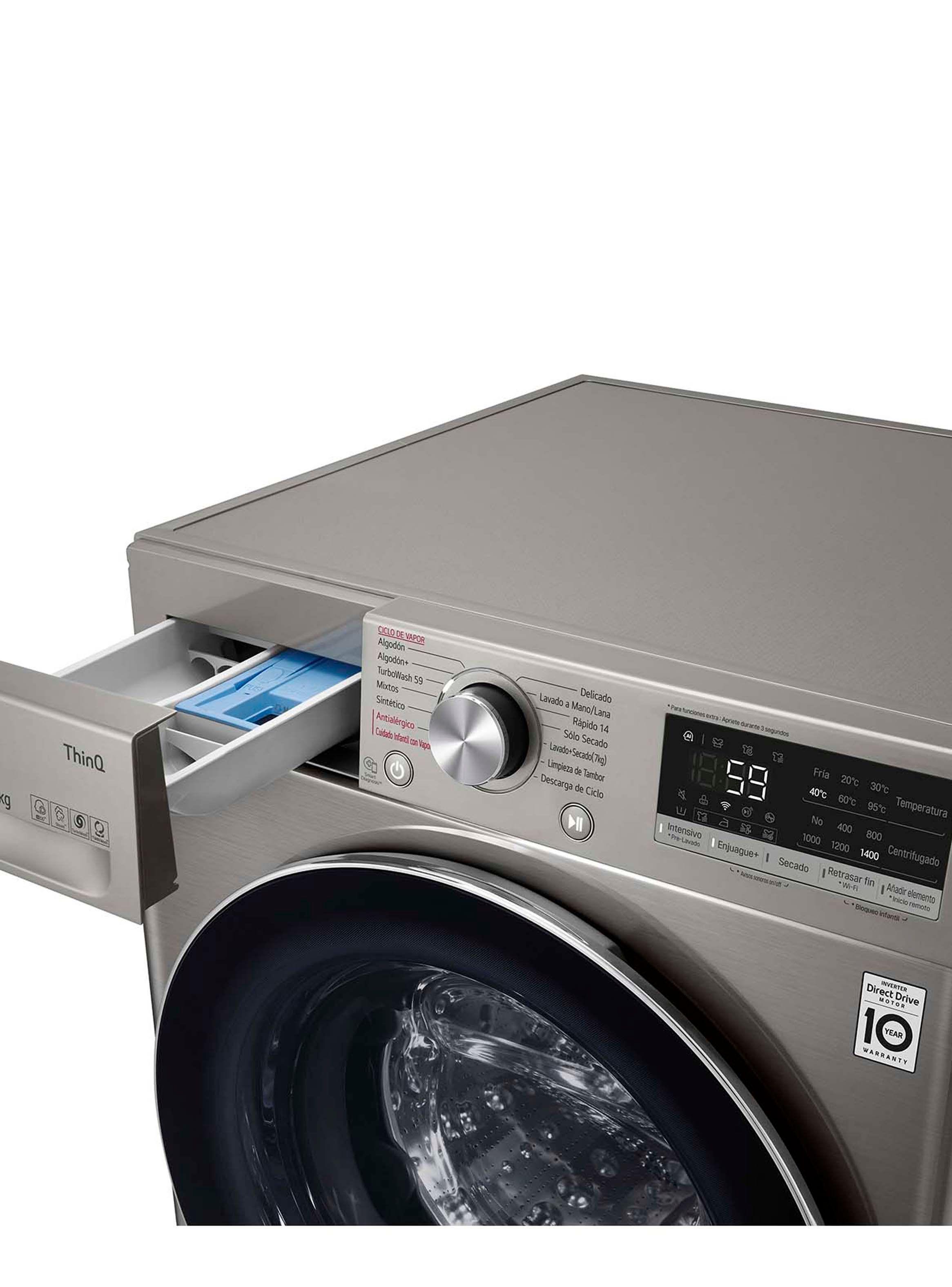 Lavadora Secadora Carga Frontal LG 12/7Kg WD12VVC4S6C con Tecnología Steam+, AIDD, ThinQ-4