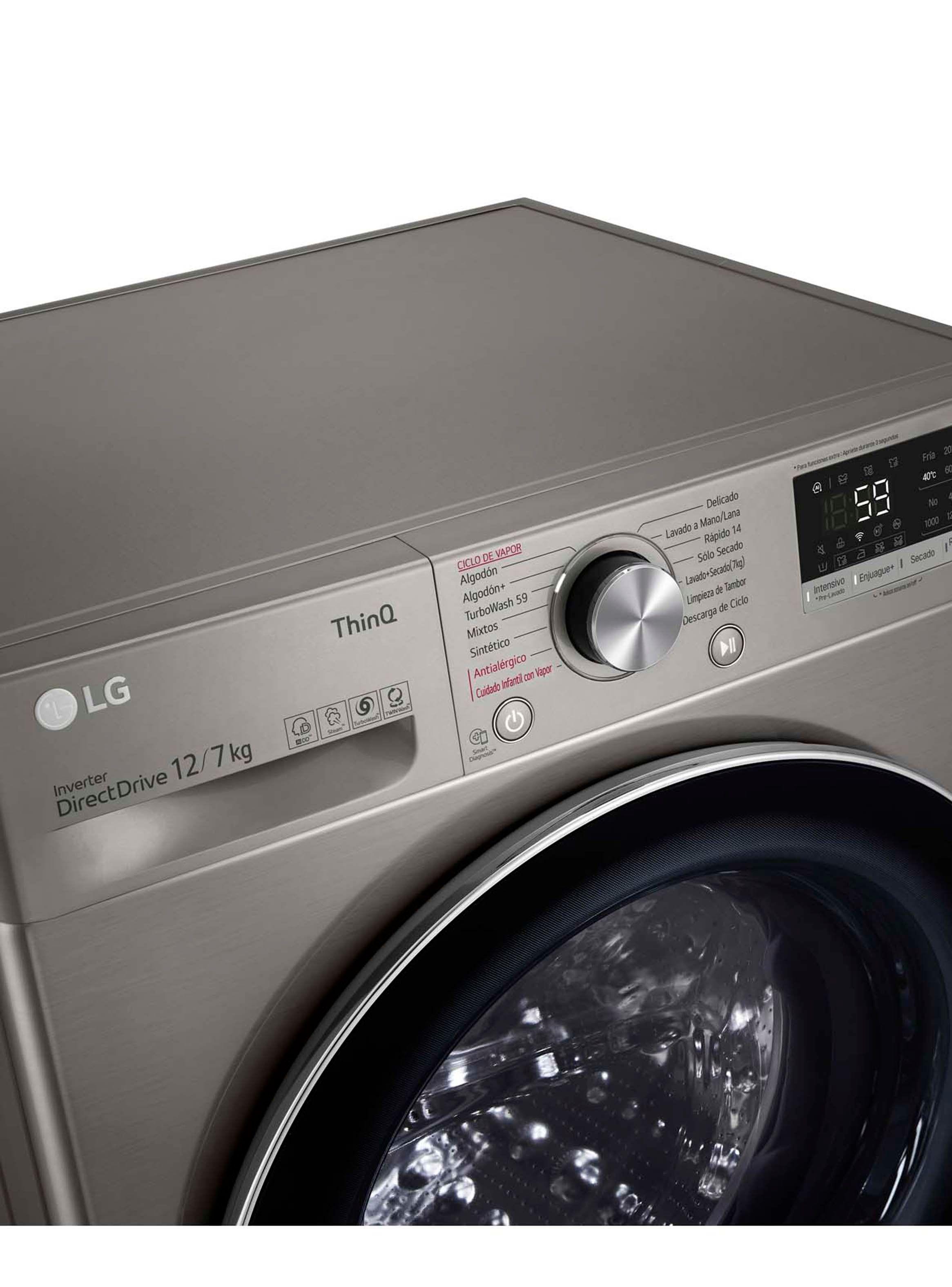 Lavadora Secadora Carga Frontal LG 12/7Kg WD12VVC4S6C con Tecnología Steam+, AIDD, ThinQ-2