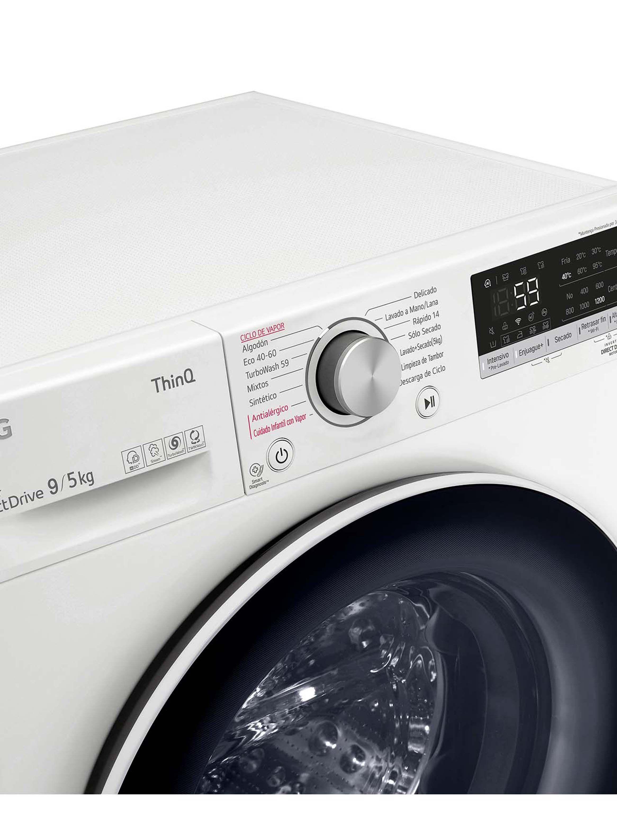 Lavadora Secadora Carga Frontal LG 9/5Kg WD9WVC4S6 AI DD, ThinQ-2