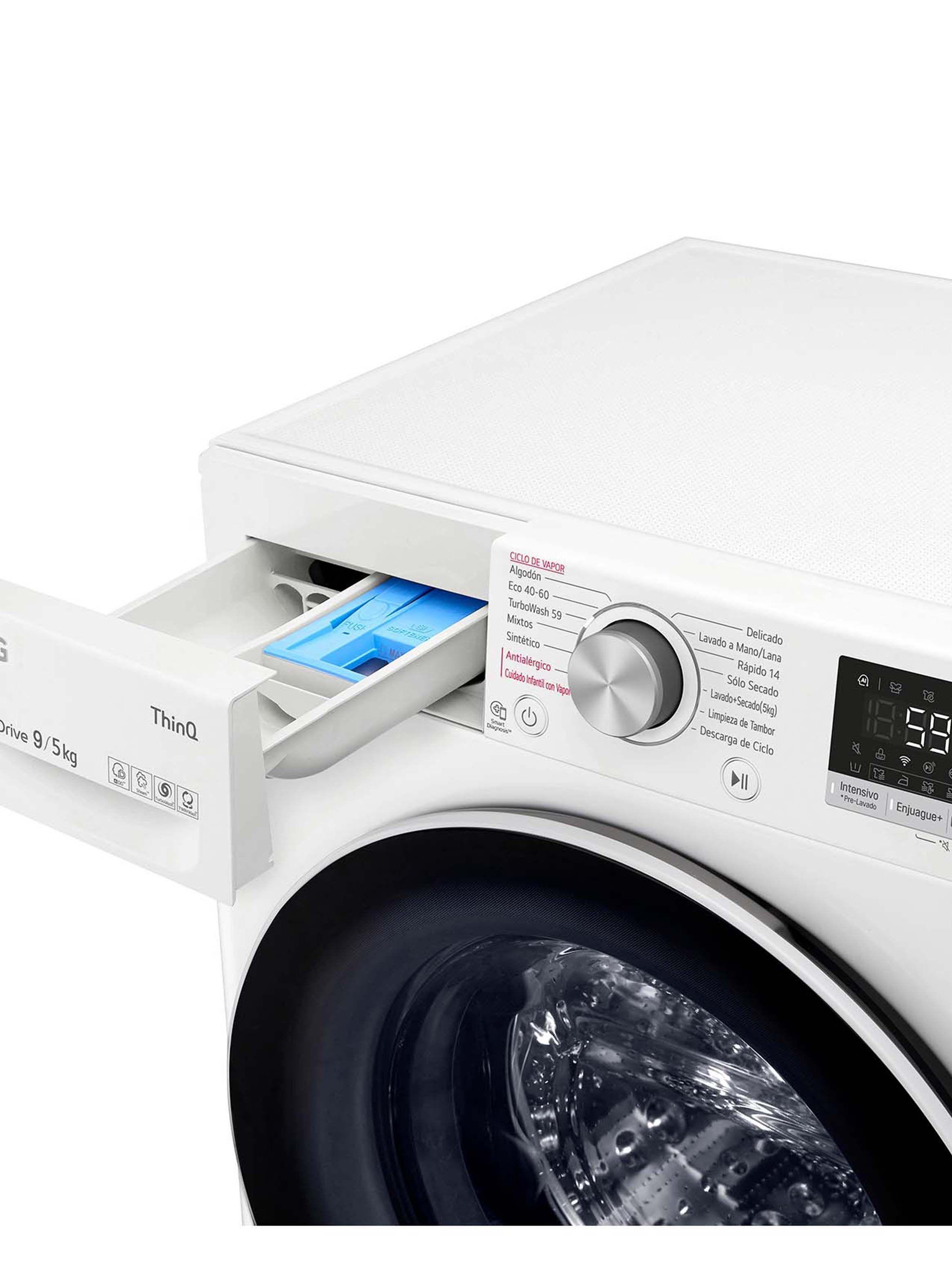 Lavadora Secadora Carga Frontal LG 9/5Kg WD9WVC4S6 AI DD, ThinQ-4
