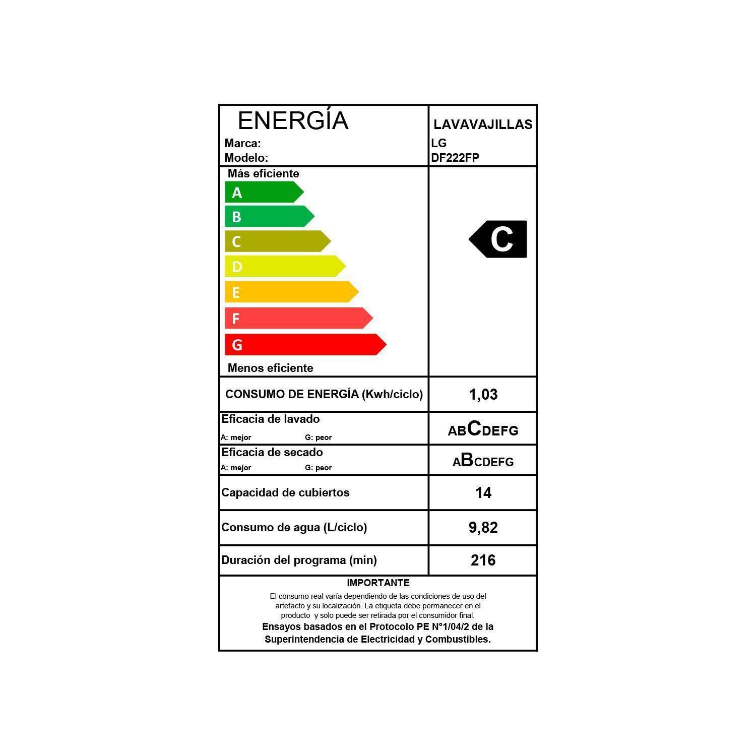 Lavavajillas LG 14 cubiertos con QuadWash™ DF222FP-7