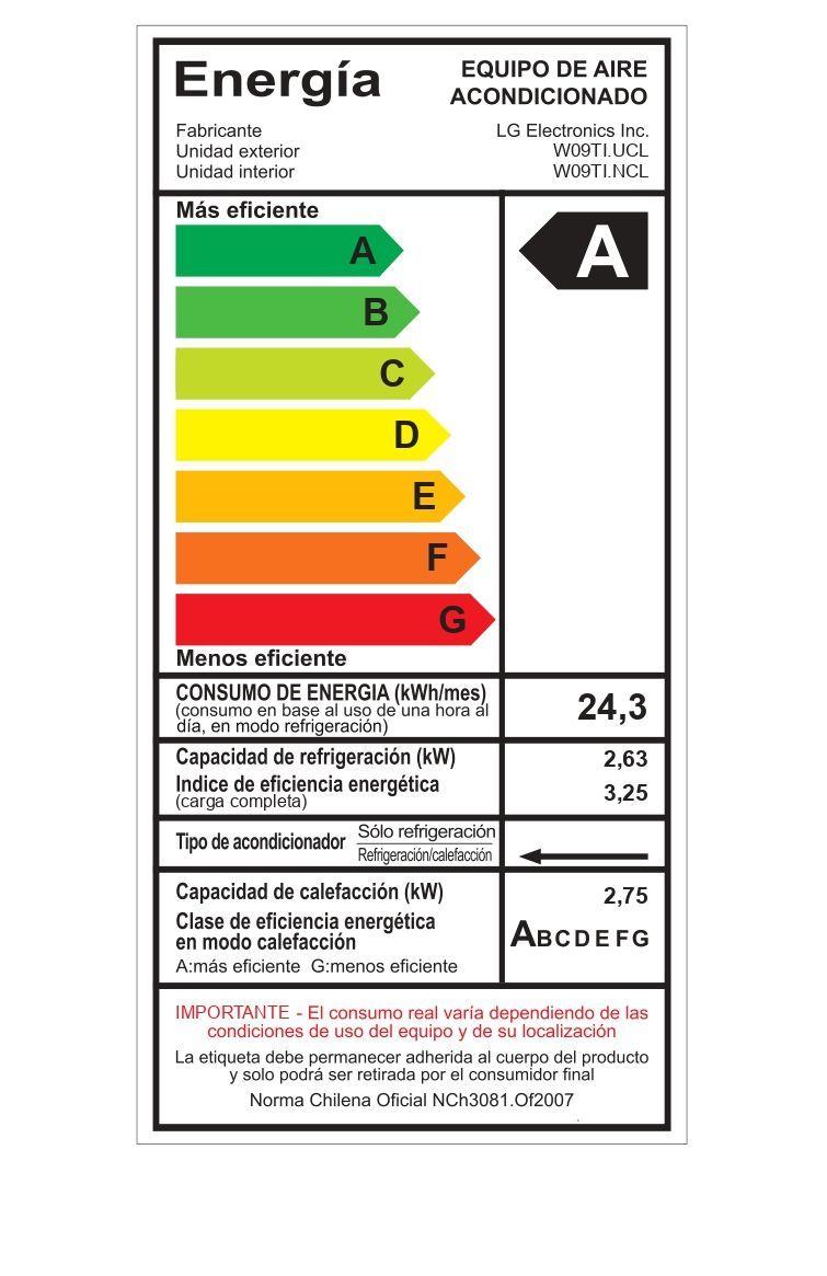 Aire Acondicionado LG Split DUALCOOL PRO Inverter 9000 BTU W09TI-7