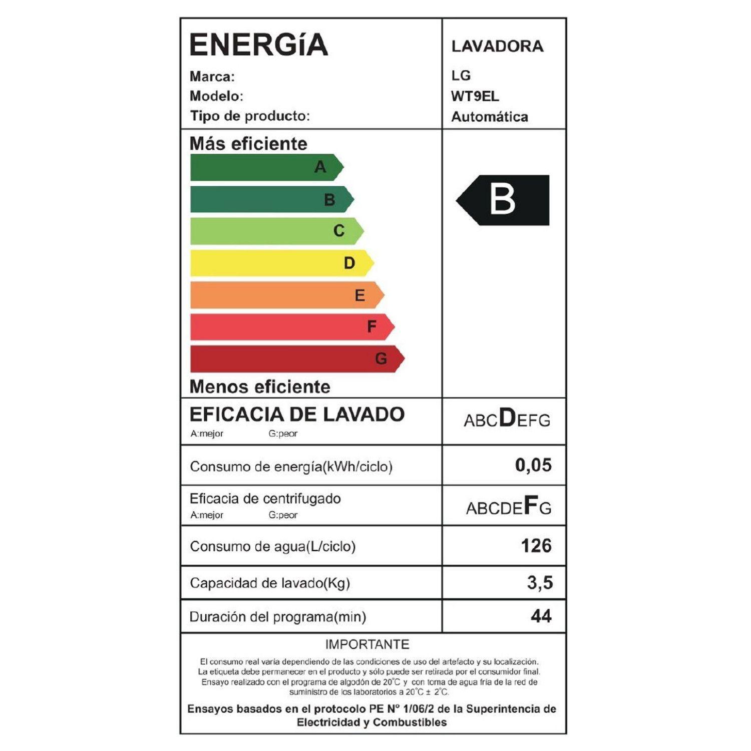 Lavadora Carga Superior 9kg WT9EL con lavado rápido LG-7