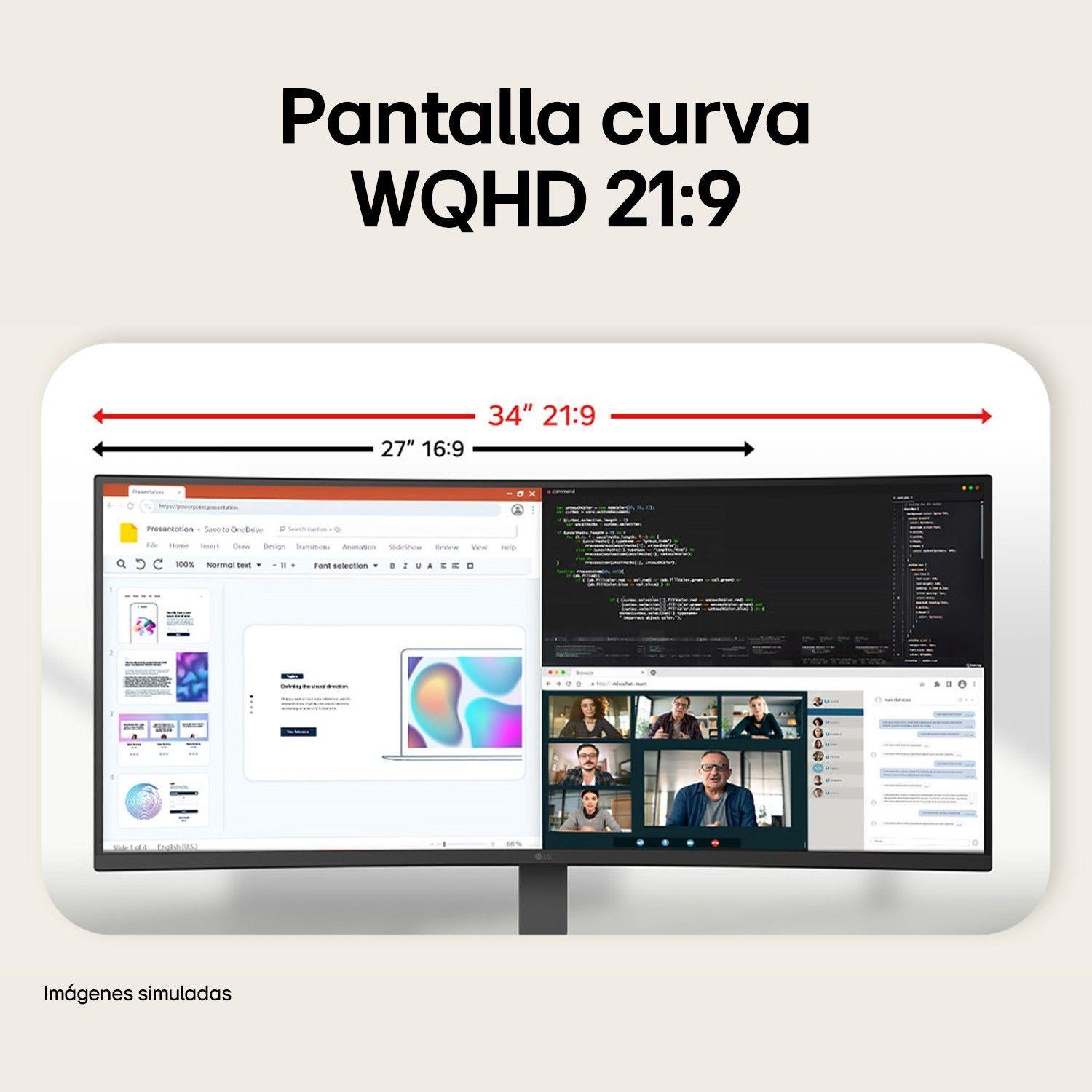 Monitor Ultrawide de 34", WQHD Curvo (1800R) y 144 Hz-5