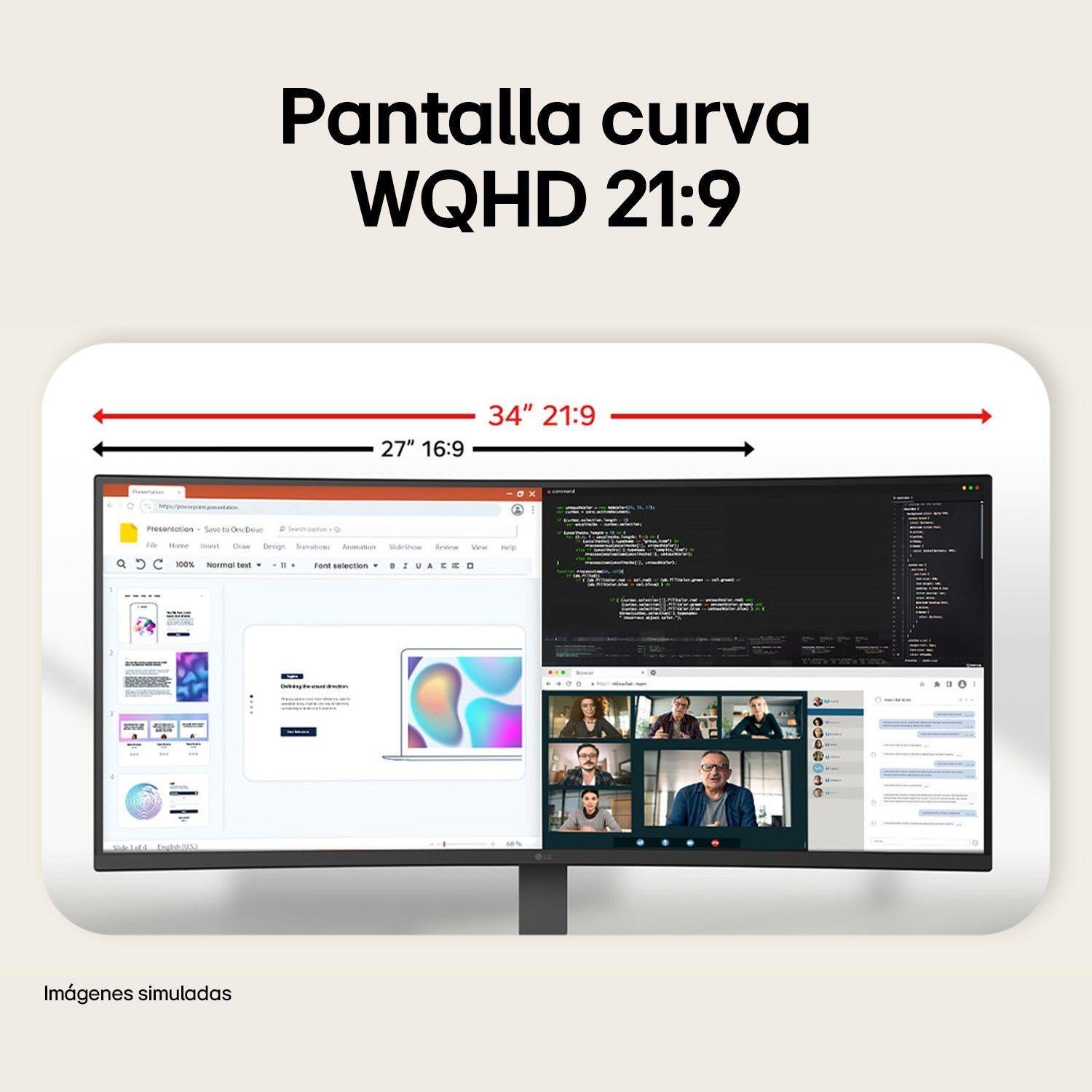 Monitor Ultrawide de 34", WQHD Curvo (1800R) y 144 Hz-5