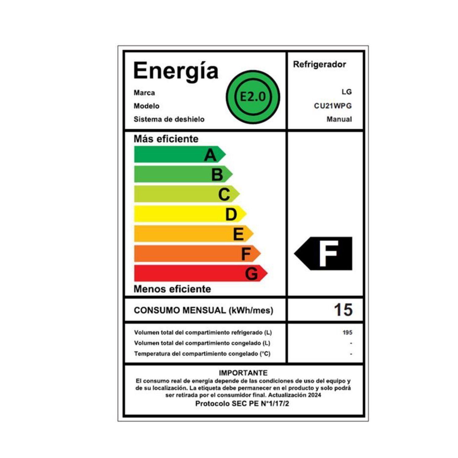 Refrigerador One Door LG 195 Litros con Dispensador CU21WPG-6