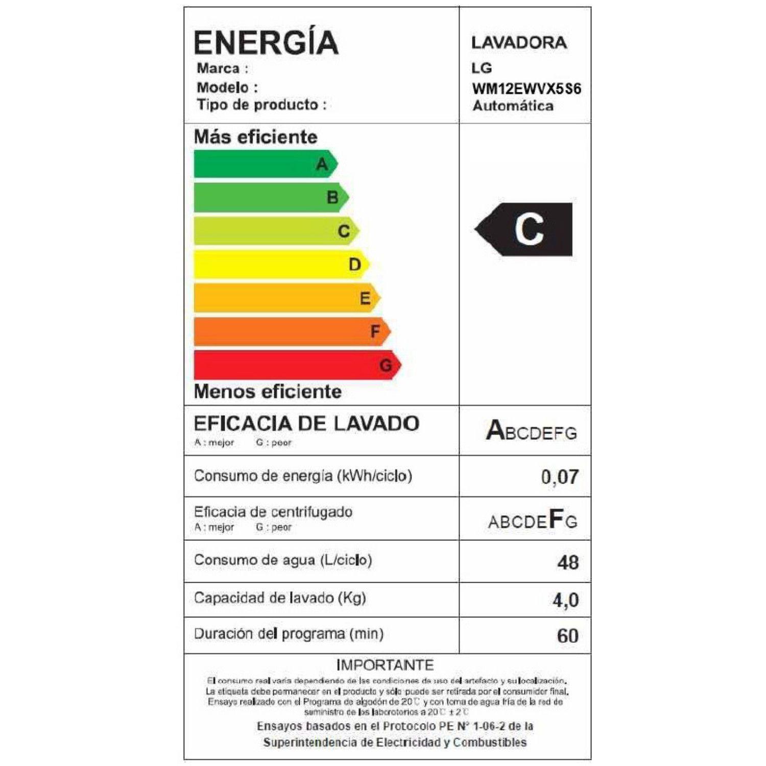Lavadora Carga Frontal 12Kg WM12EWVX5S6 LG con AIDD™'-6