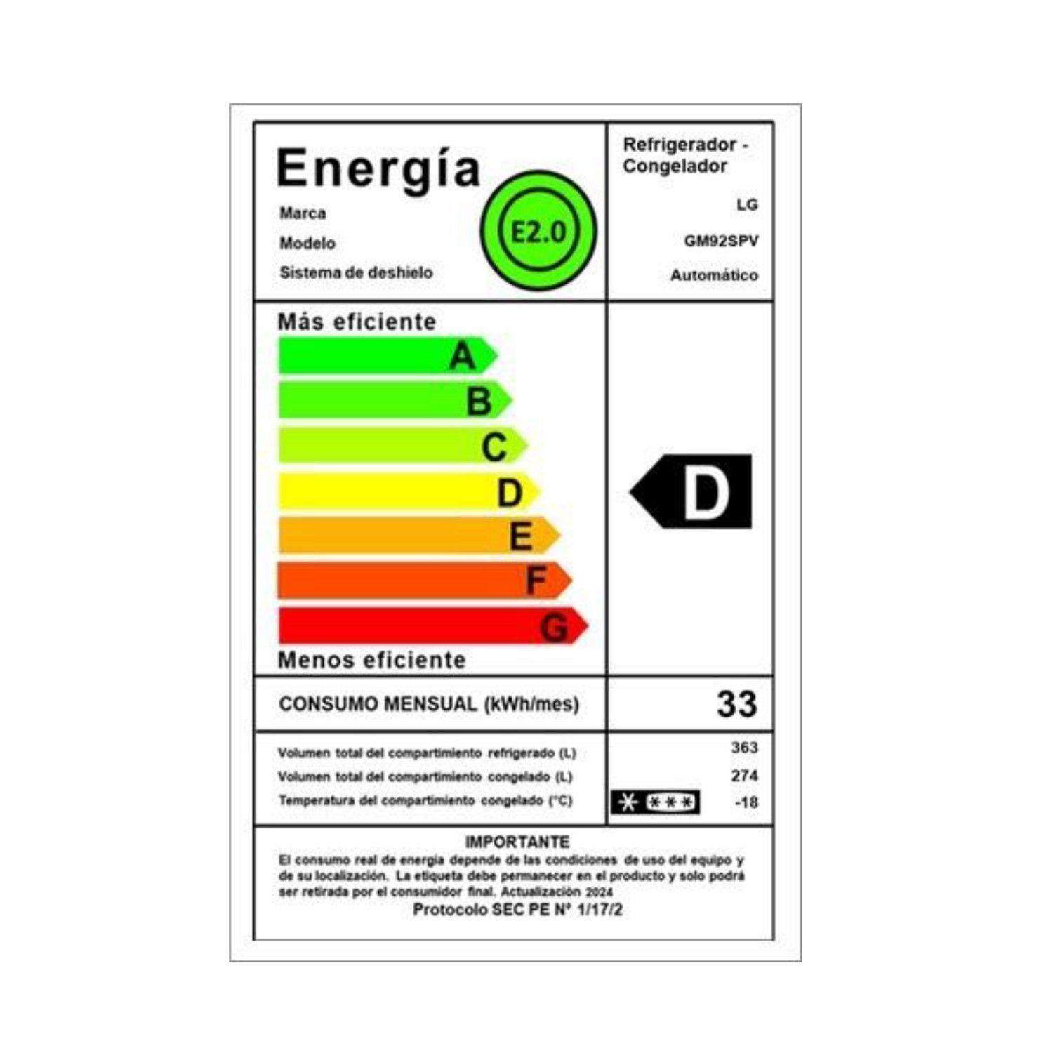 Refrigerador French Door LG 637 Litros con Smart Inverter Compressor GM92SPV-6