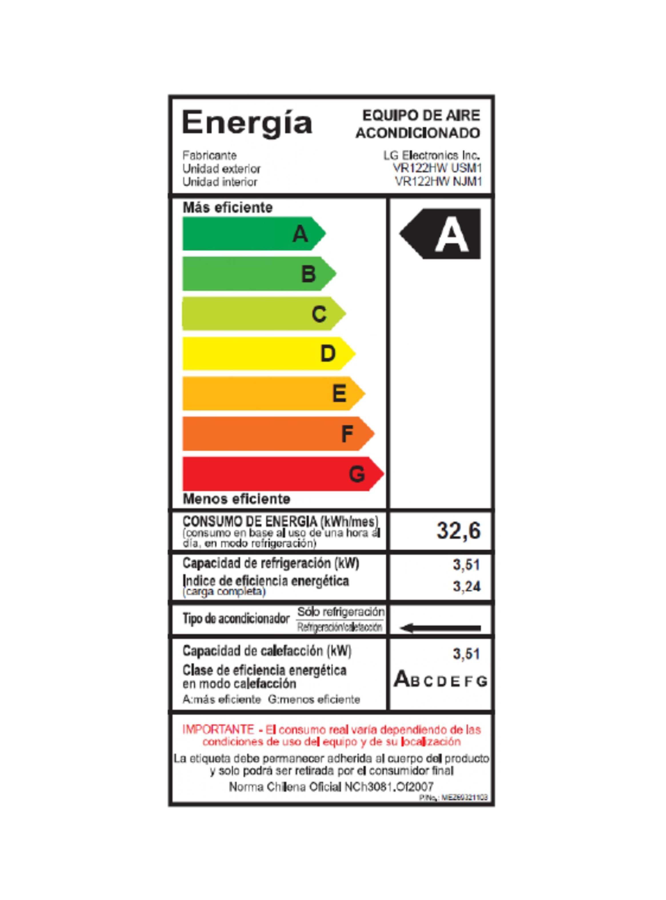 Aire Acondicionado LG Split ARTCOOL Inverter 12000 BTU VR122HW-6