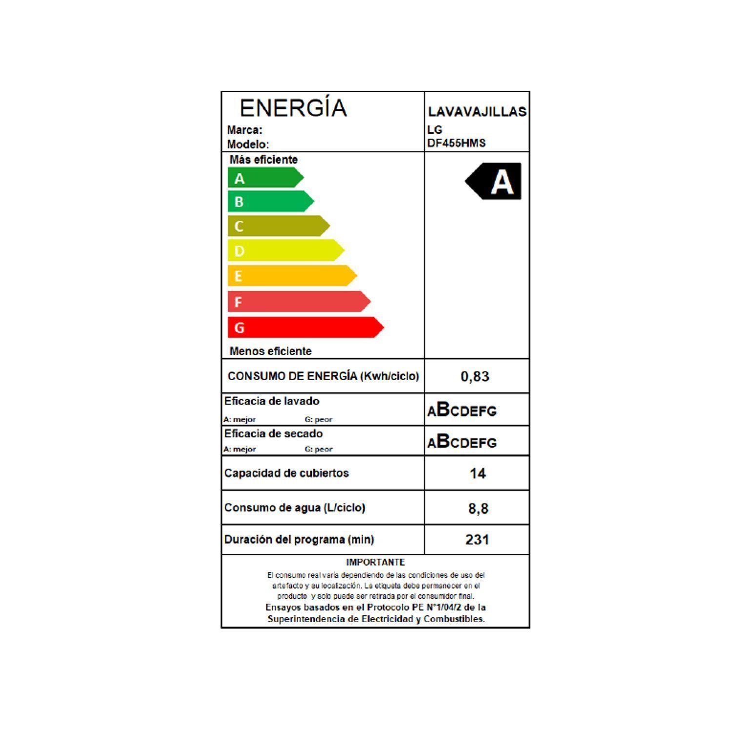 Lavavajillas LG 14 cubiertos con QuadWash™ y AOD DF455HMS-6