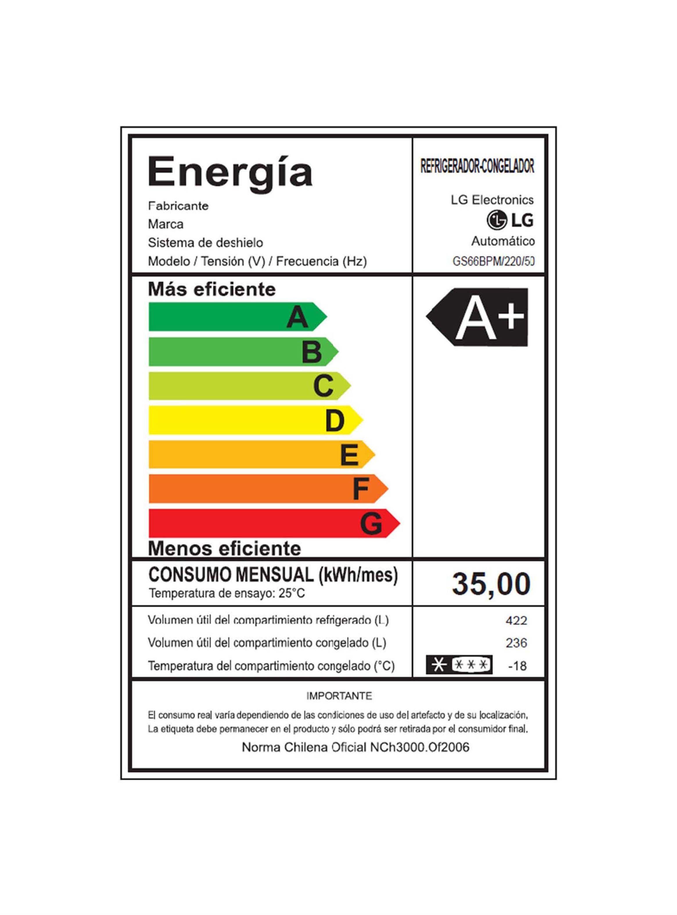 Refrigerador Side by Side LG 658 Litros con Motor Smart Inverter GS66BPM-6
