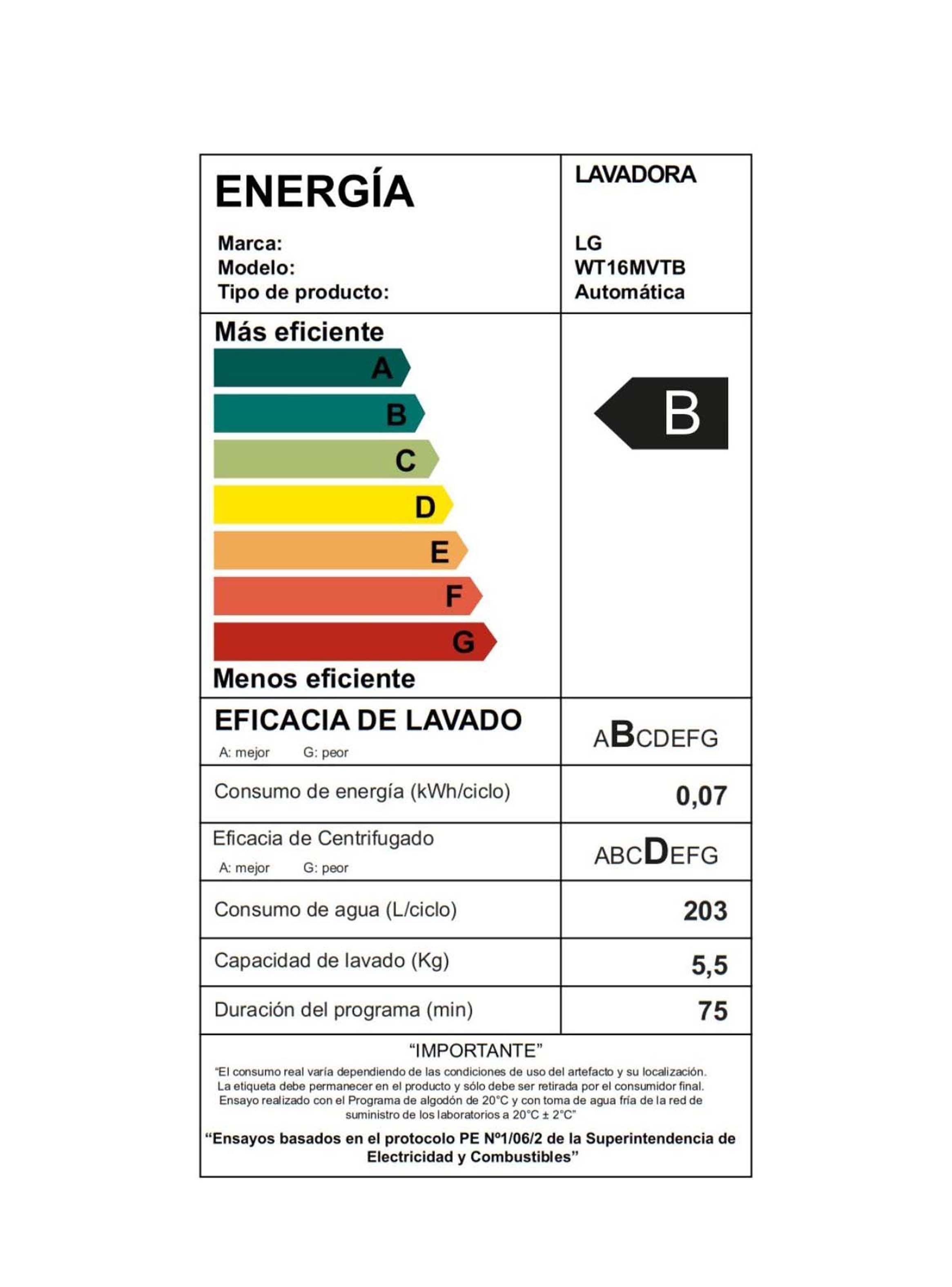 Lavadora Carga Superior LG 16Kg WT16MVTB con Turbo Drum-7