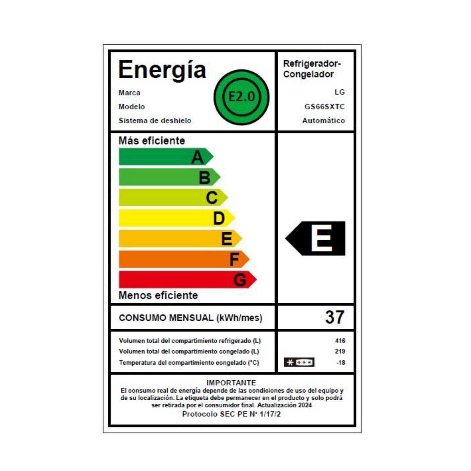 Refrigerador Side by Side LG 635 Litros con Instaview™ GS66SXTC-6
