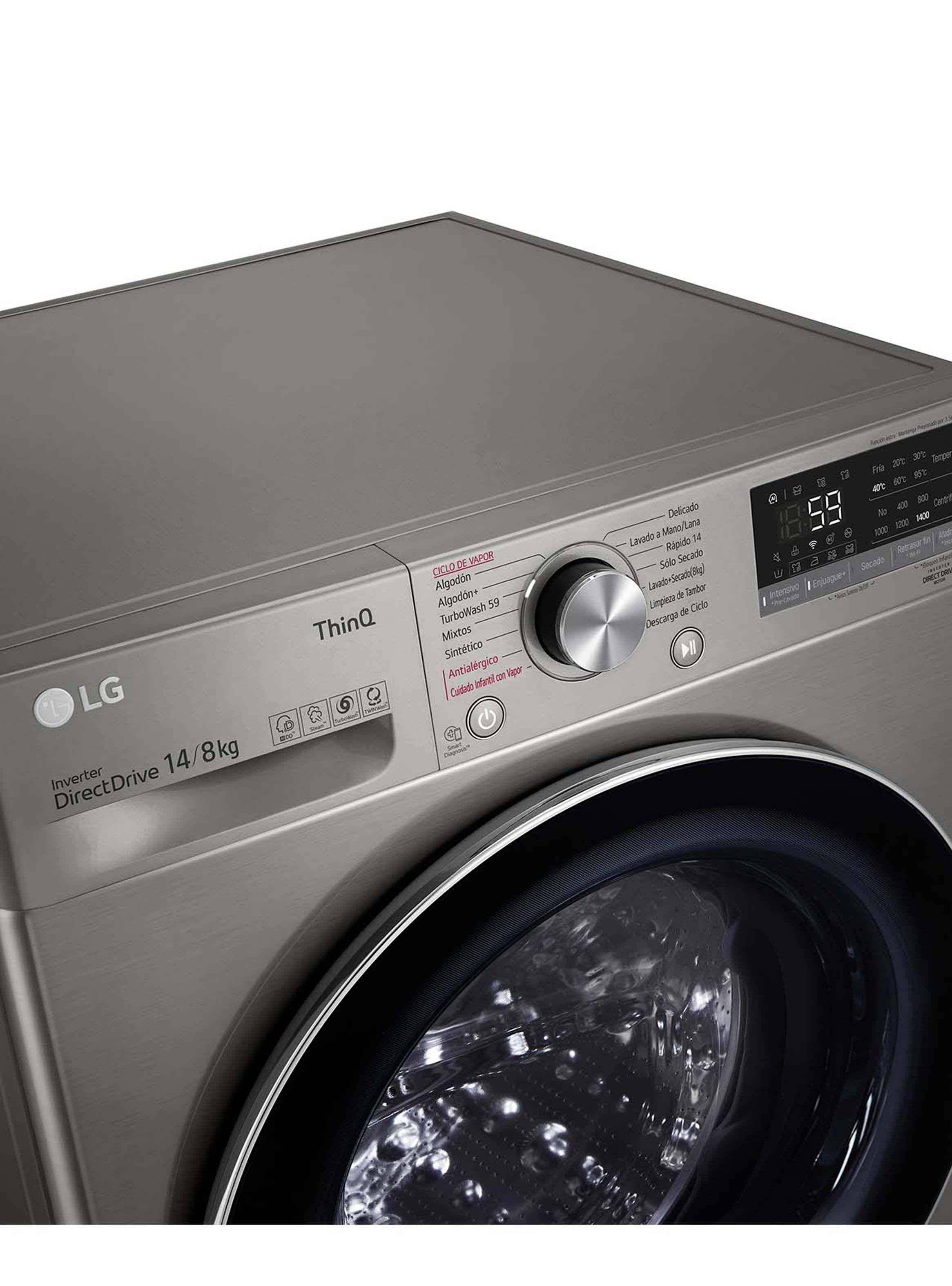 Lavadora Secadora Carga Frontal LG 14/8Kg WD14VVC4S6C con AIDD™ y Steam -2
