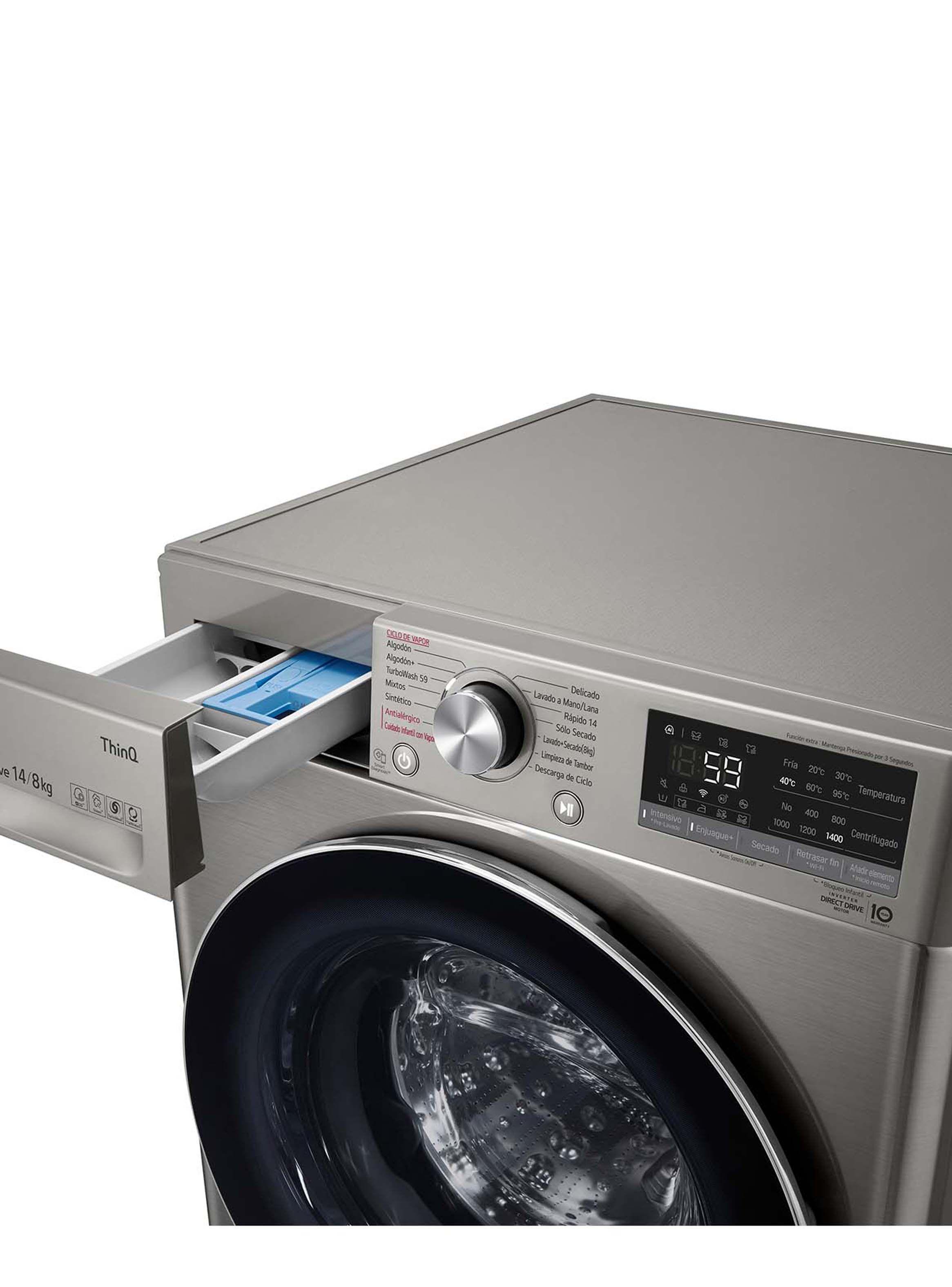 Lavadora Secadora Carga Frontal LG 14/8Kg WD14VVC4S6C con AIDD™ y Steam -4