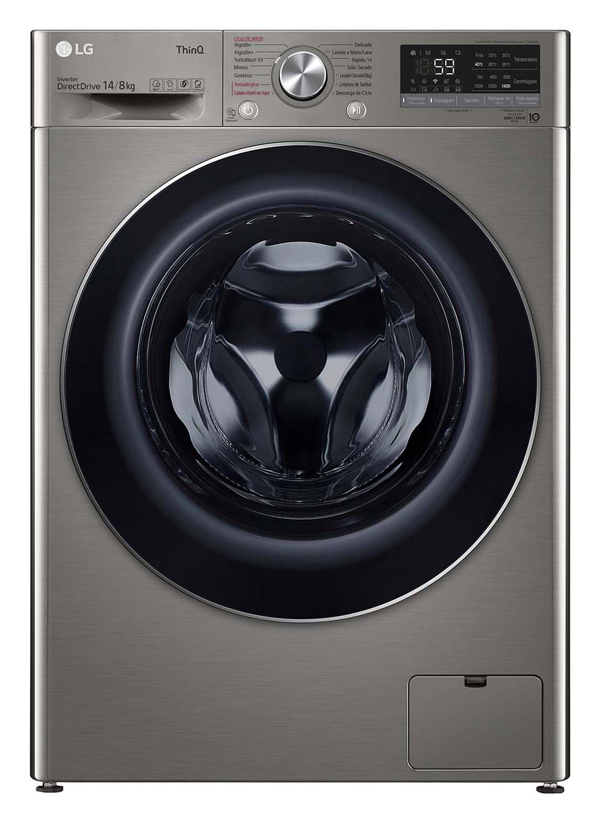 Lavadora Secadora Carga Frontal LG 14/8Kg WD14VVC4S6C con AIDD™ y Steam -0