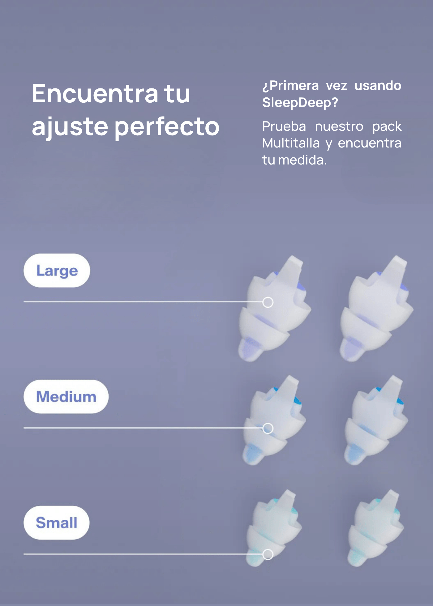 Tapones Premium Para Dormir SleepDeep 3 Tallas S M L 27 dB-2