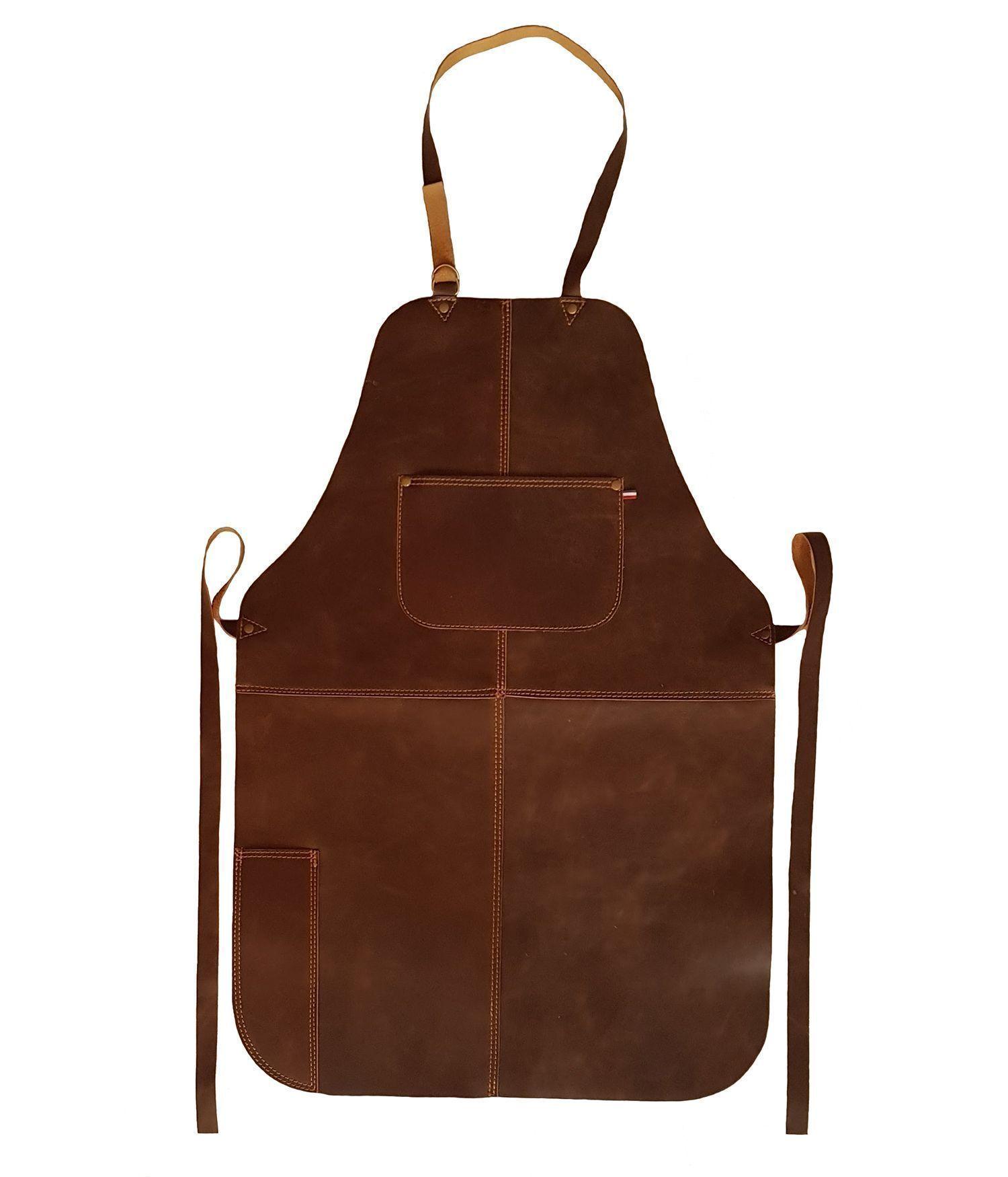 Pechera De Cuero Rústico Café-1