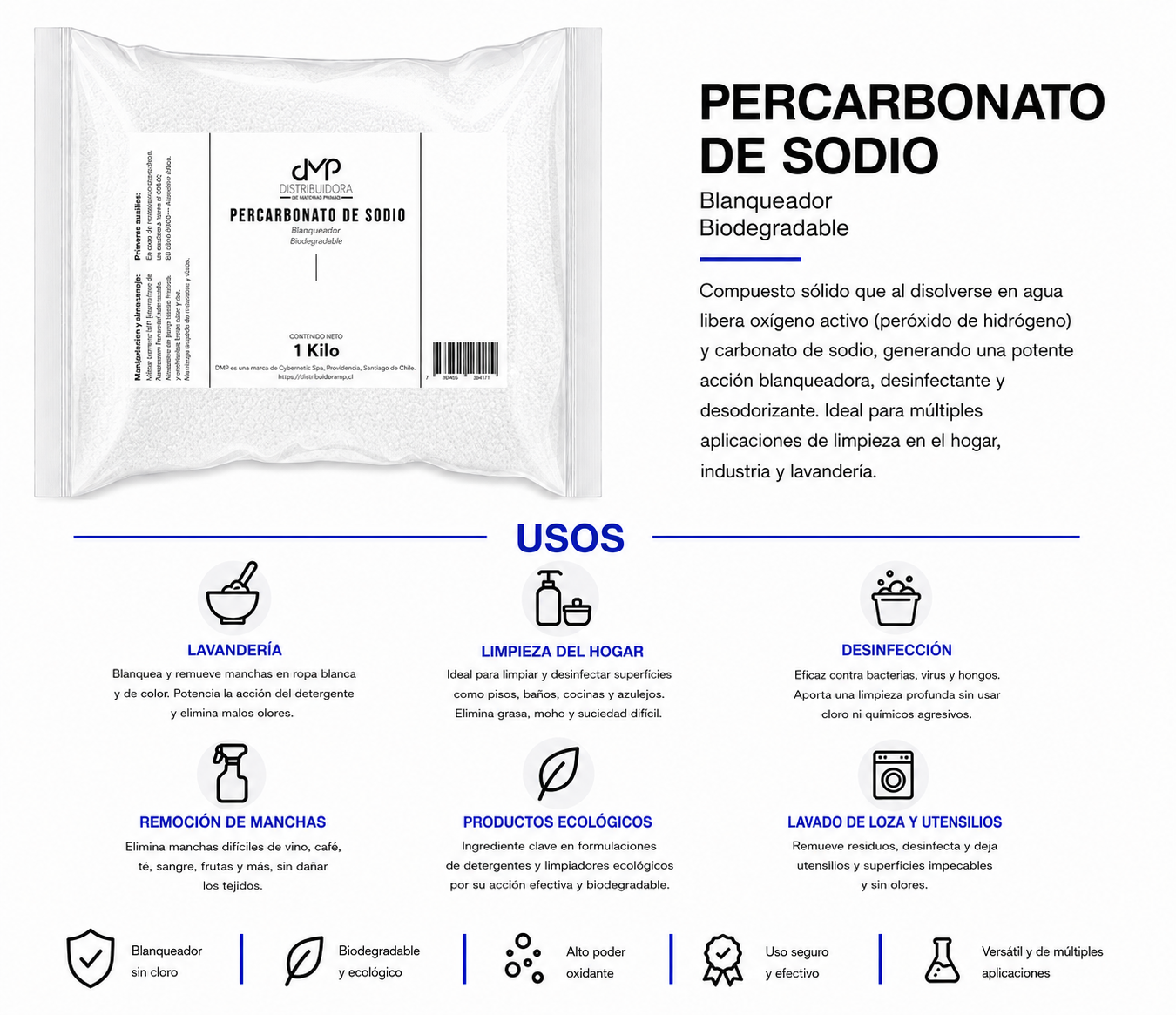 Percarbonato De Sodio 1 Kilo Blanqueador De Alta Calidad Multiuso-1