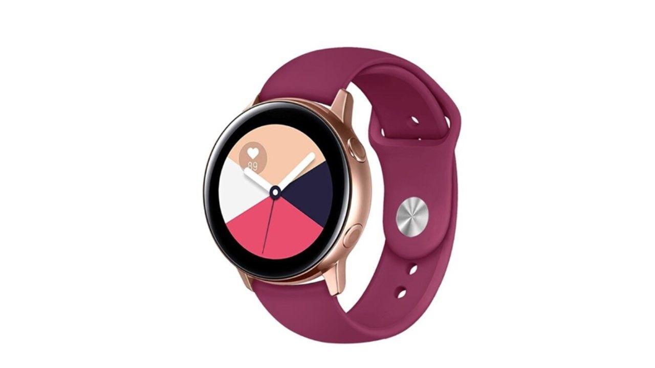 Correa Compatible Samsung Watch Active 1 & 2 Vinotinto 20mm-0