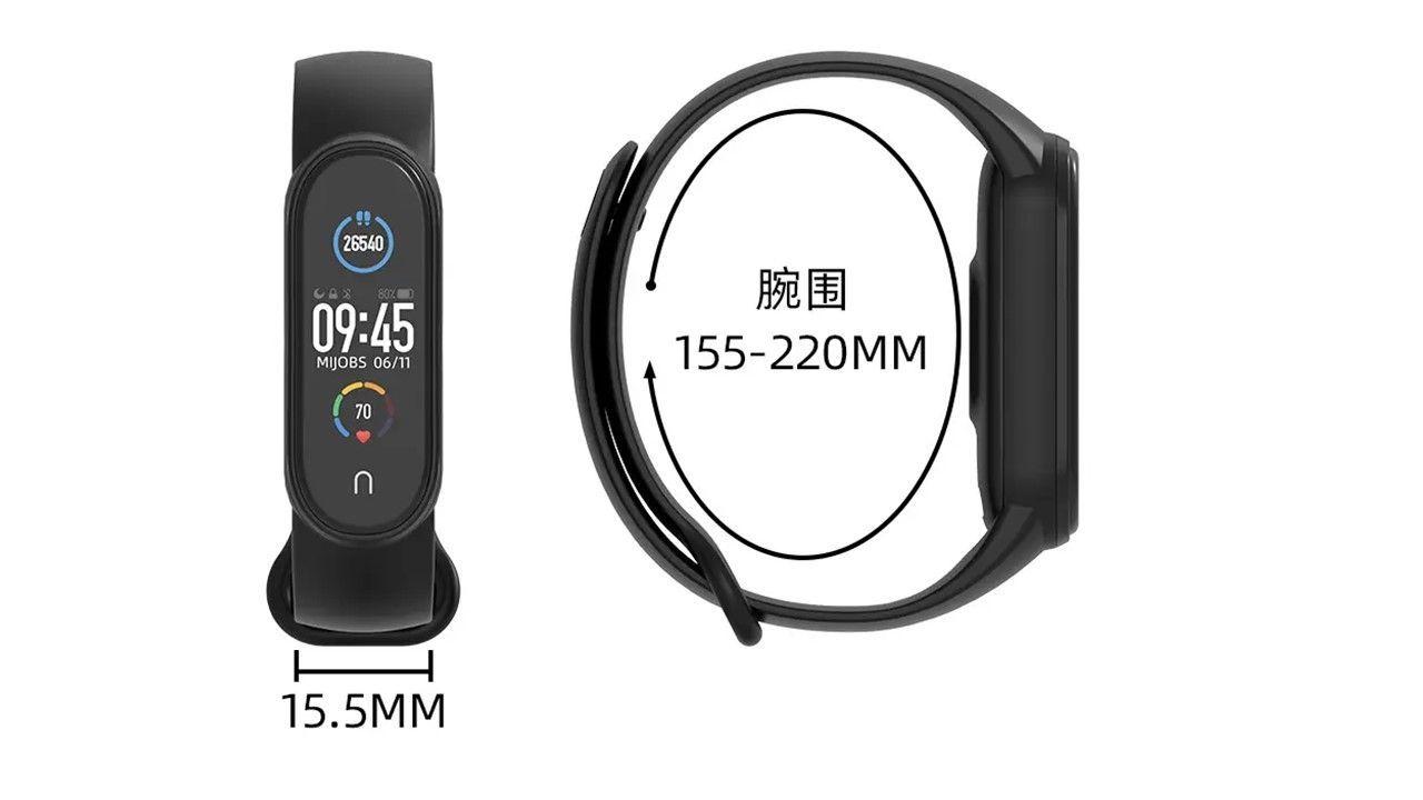 Correa Compatible Con Xiaomi Mi Band 6 / 5 / 4 / 3 / 15,5mm Negra-1
