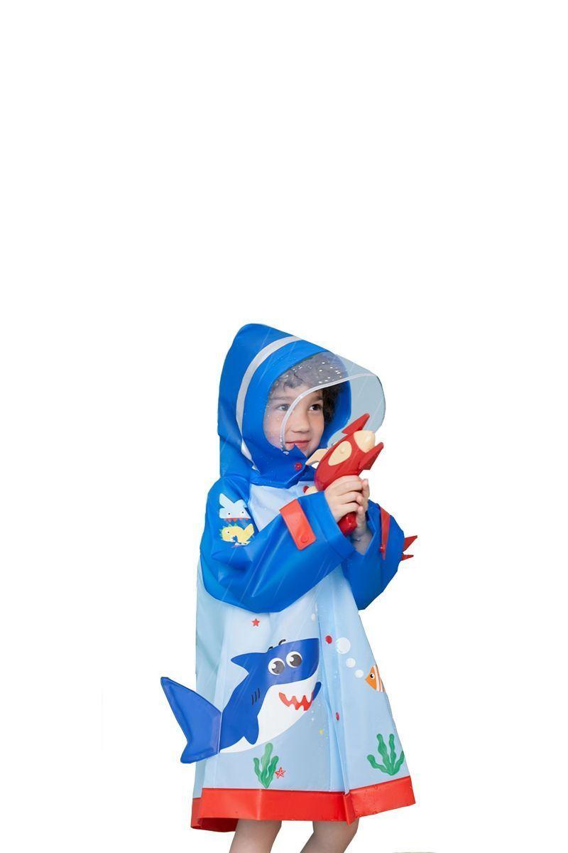 Capa Impermeable Tibur n Azul para ni os y ni as-0